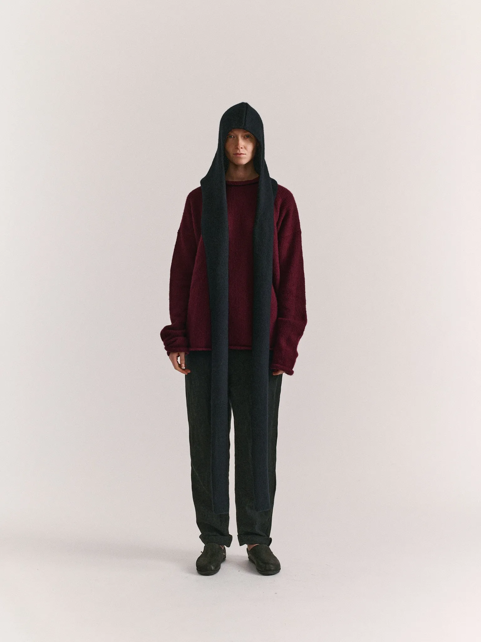 SOFTY HOODED SCARF - WO CASH - BLACK sold by Casey Casey Womens product image thumbnail 3