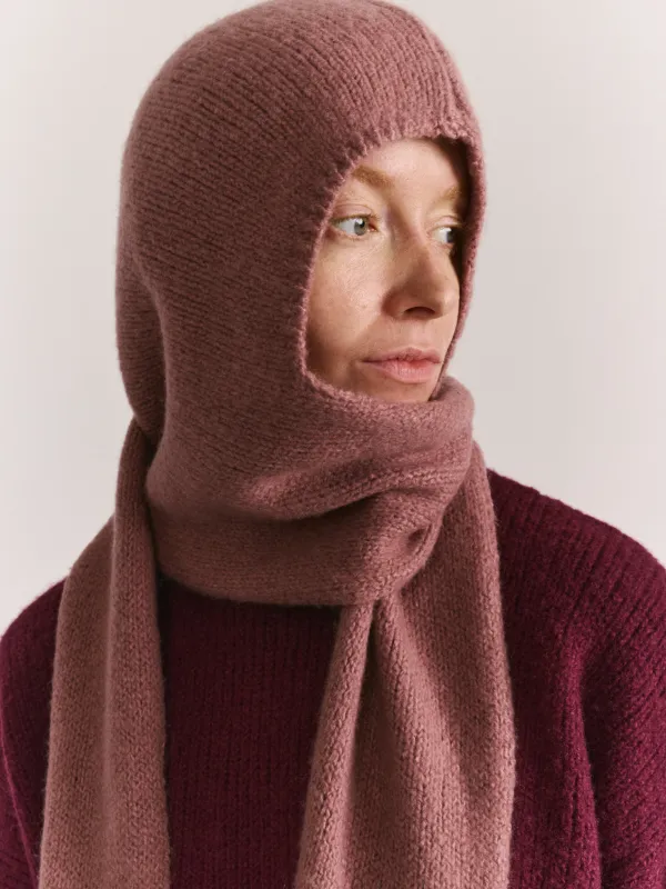 SOFTY HOODED SCARF - WO CASH - PINK sold by Casey Casey Womens