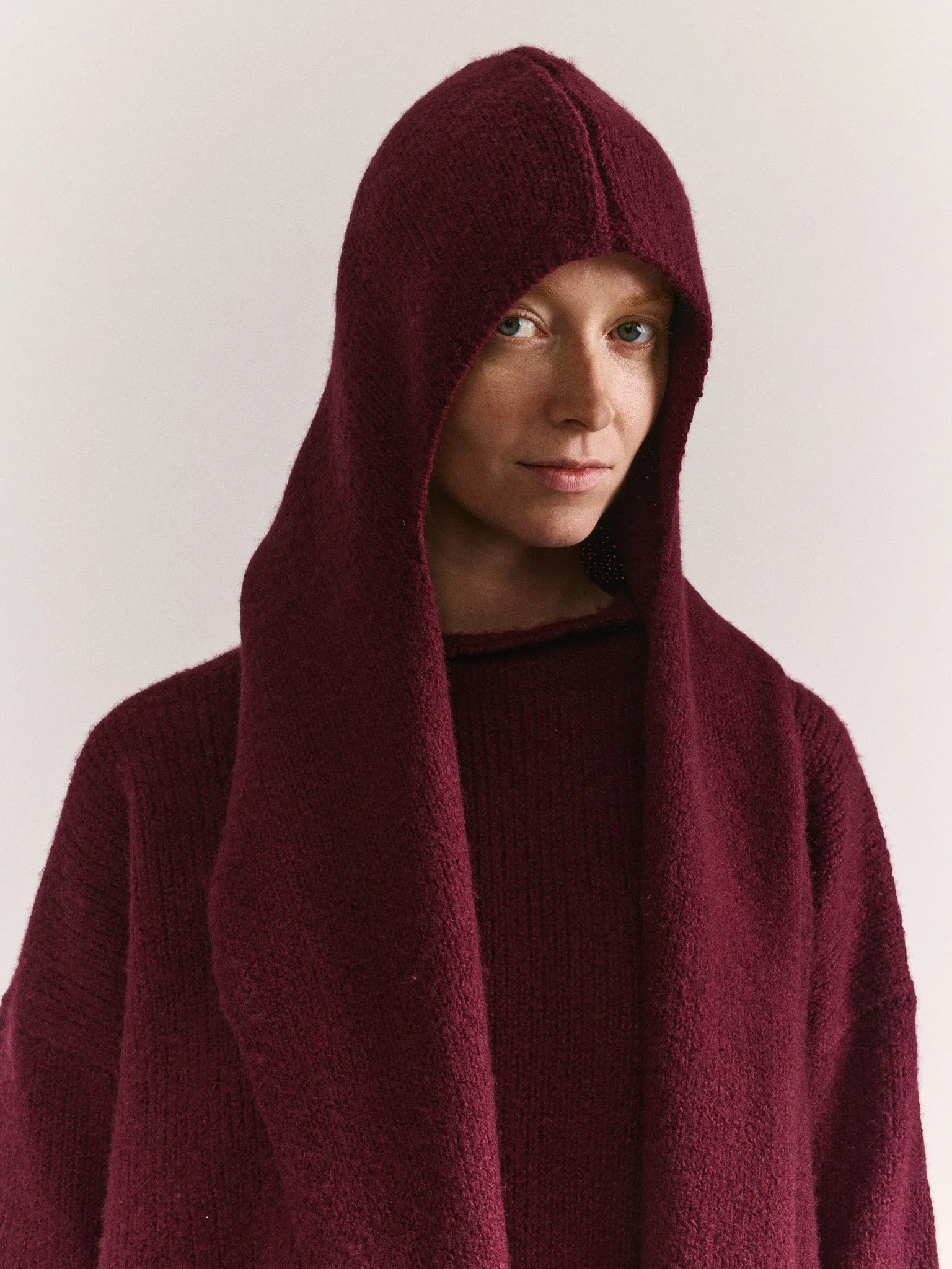 SOFTY HOODED SCARF - WO CASH - PRUNE sold by Casey Casey Womens product image thumbnail 4