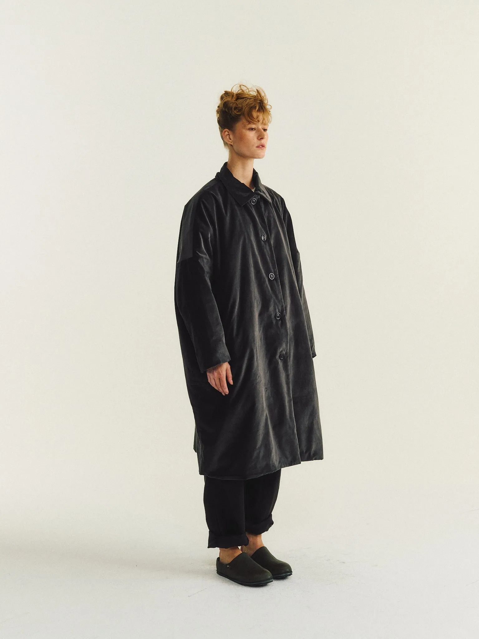 BIG BLOBBY COAT - VELVET - DARK GREY sold by Casey Casey Womens product image thumbnail 4