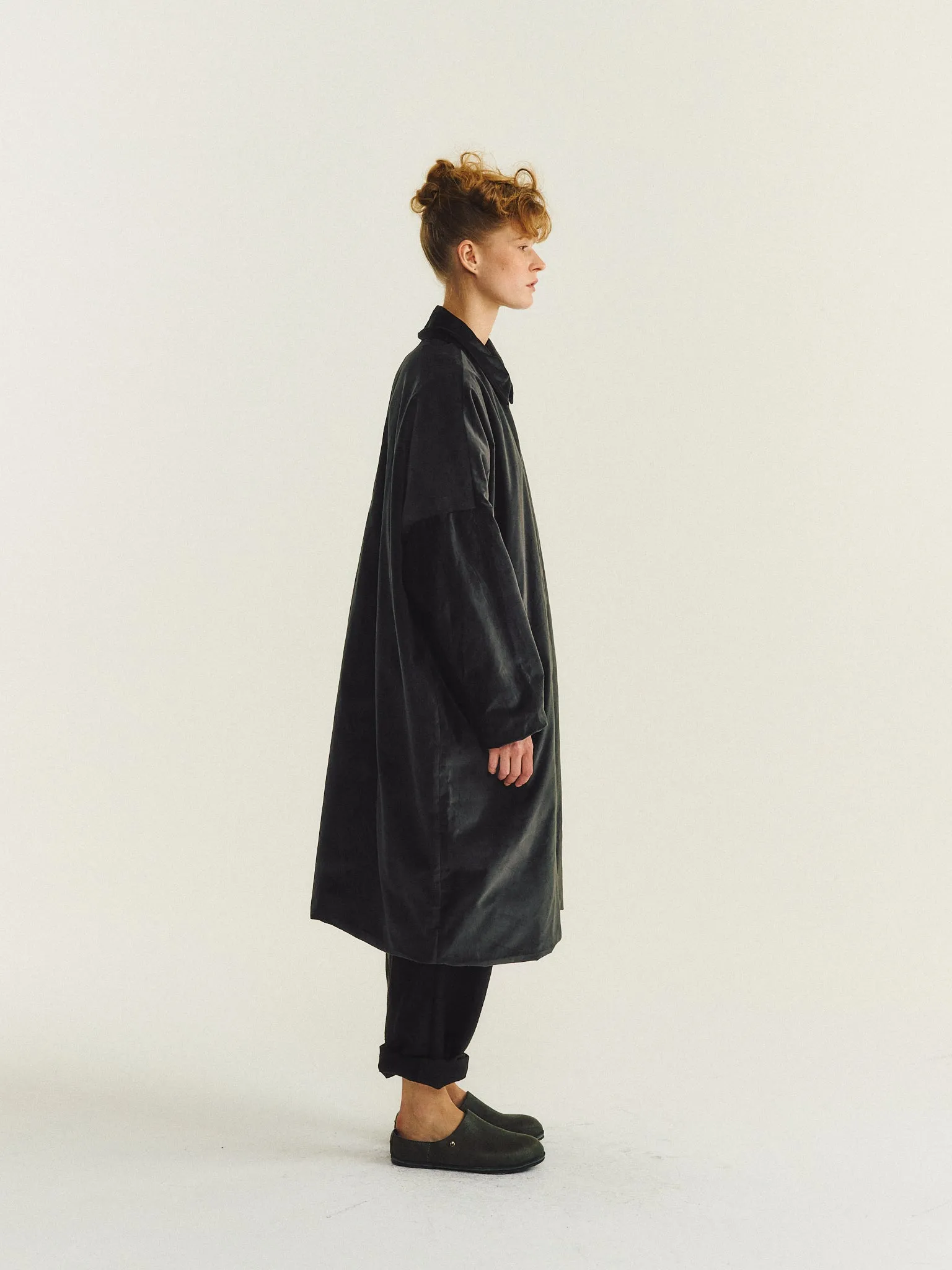 BIG BLOBBY COAT - VELVET - DARK GREY sold by Casey Casey Womens product image thumbnail 3