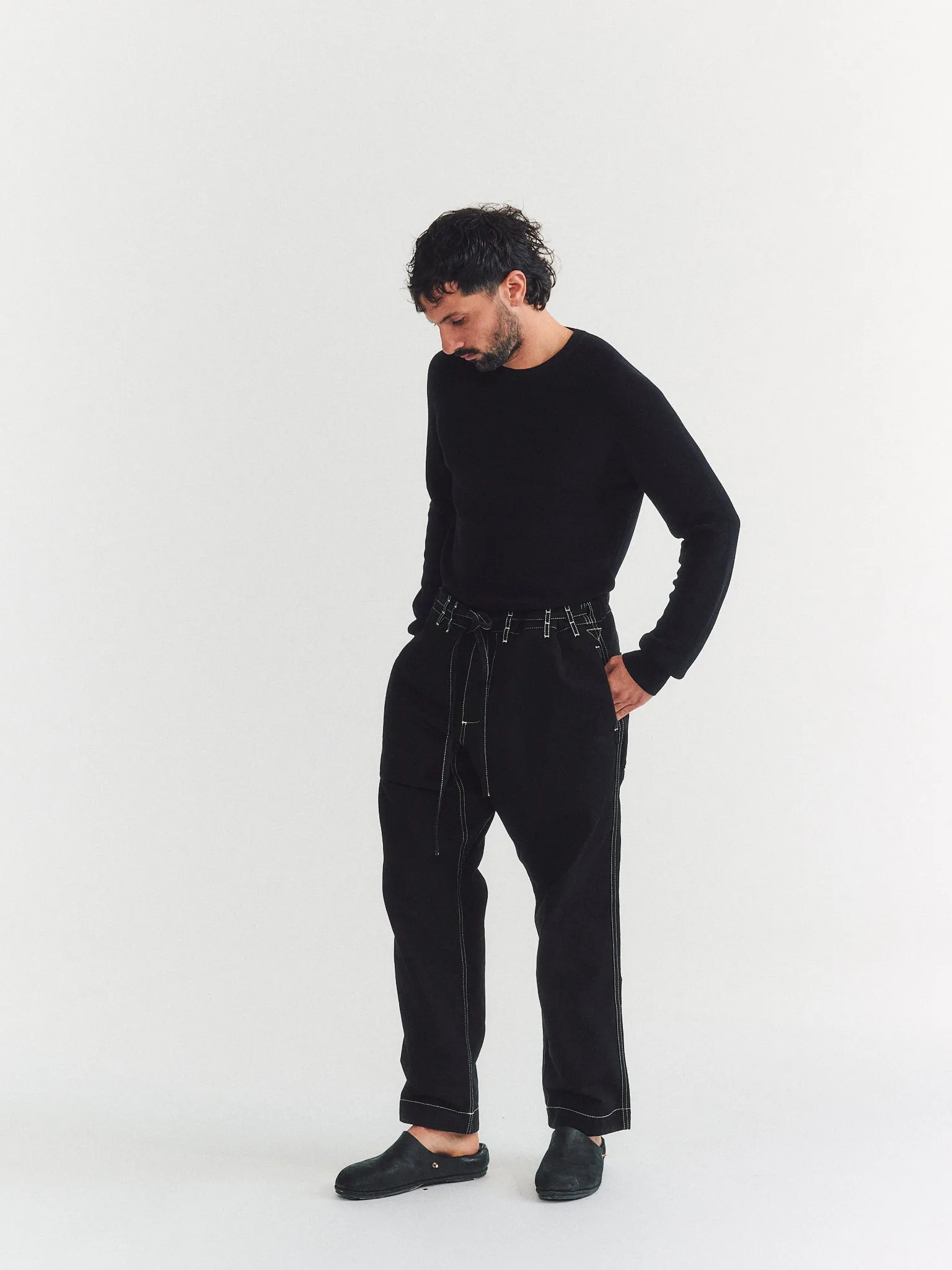 TIE ME UP PANT - DENIM L - BLACK sold by Casey Casey Womens product image thumbnail 5