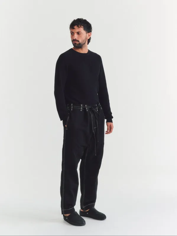 TIE ME UP PANT - DENIM L - BLACK sold by Casey Casey Womens