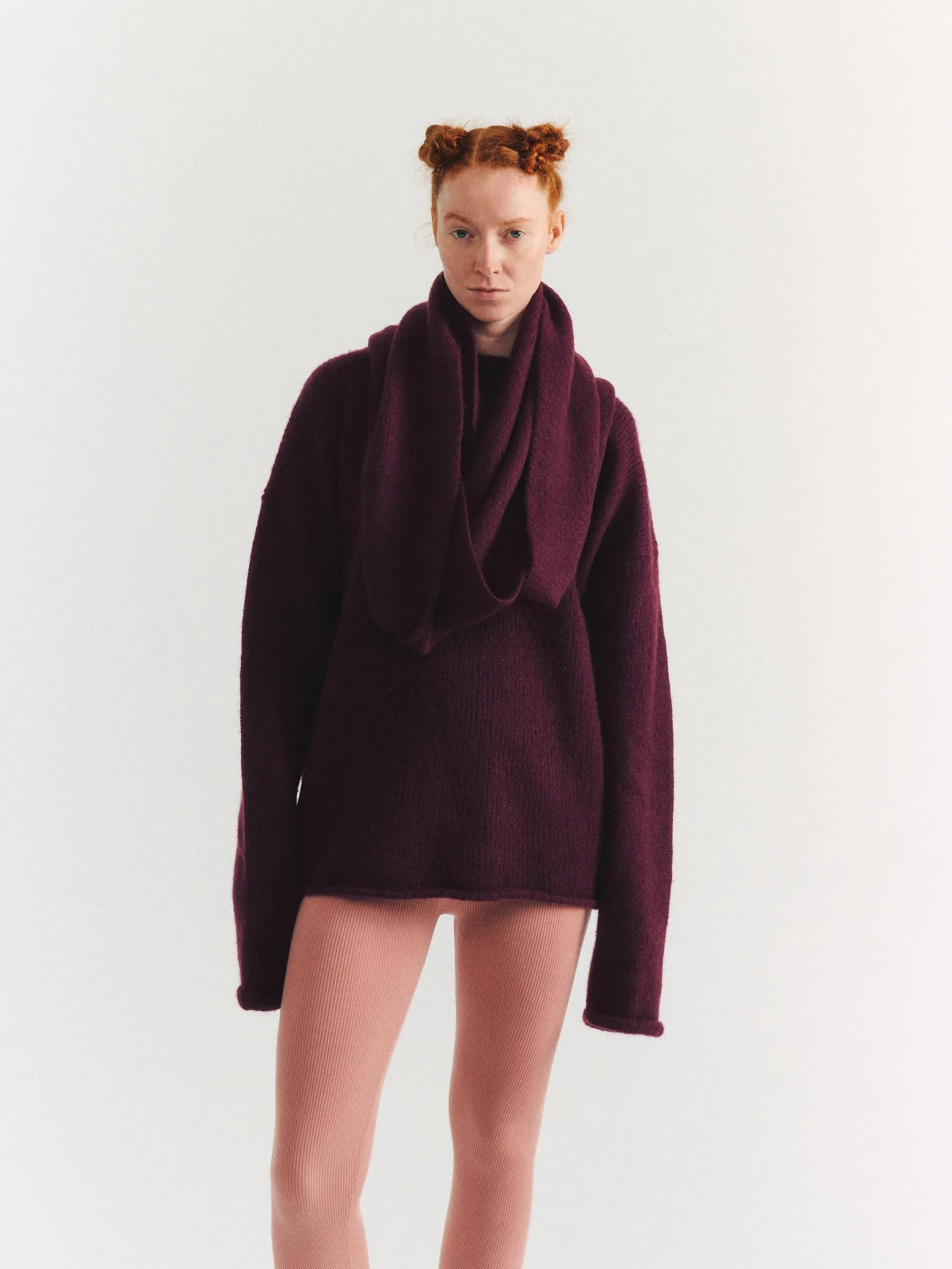 SOFTY LOOP SCARF - WO CASH - PRUNE sold by Casey Casey Womens product image thumbnail 3