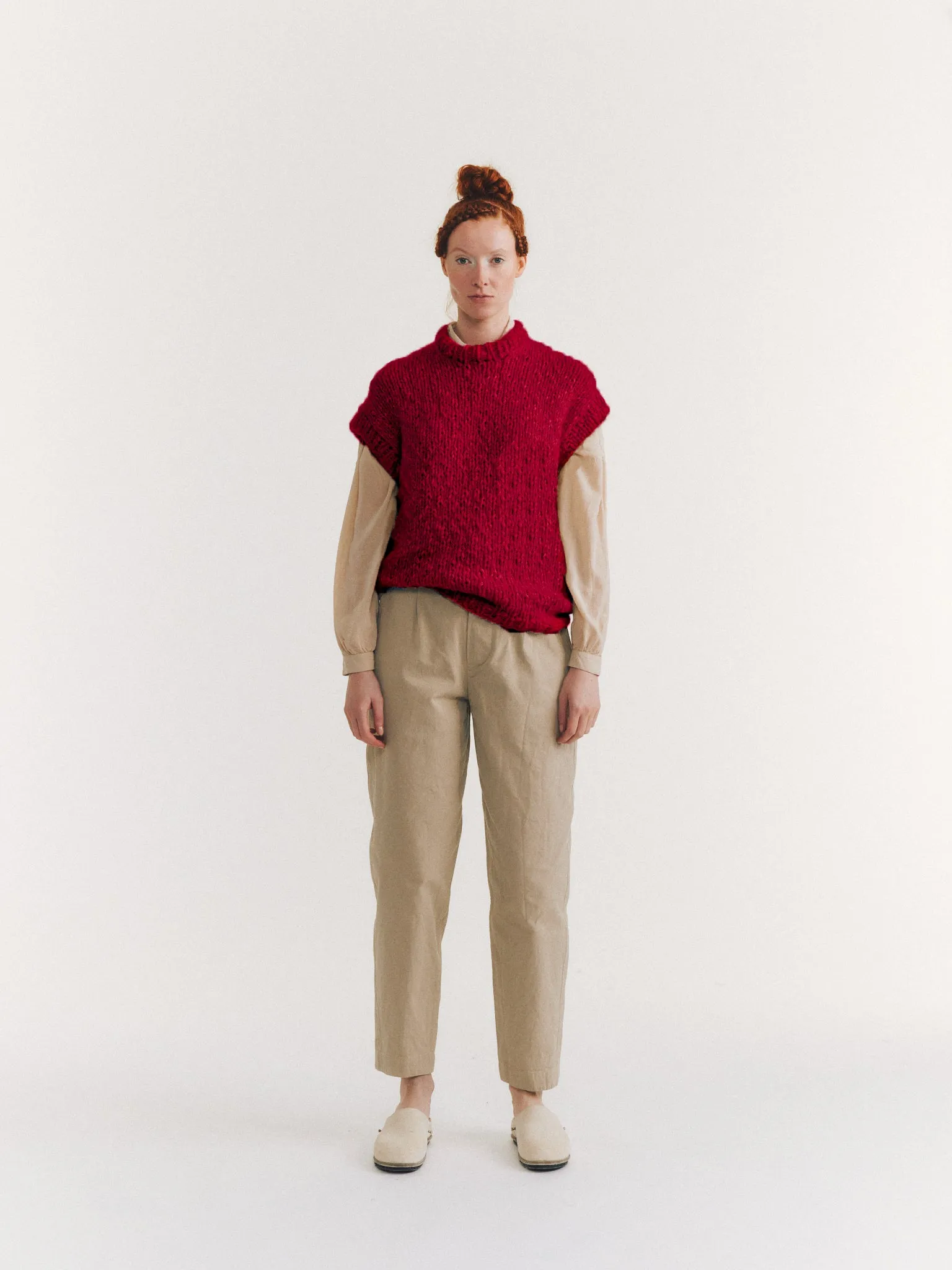 SLEEVELESS JUMPER - SOFTY MARLED - RED/RED sold by Casey Casey