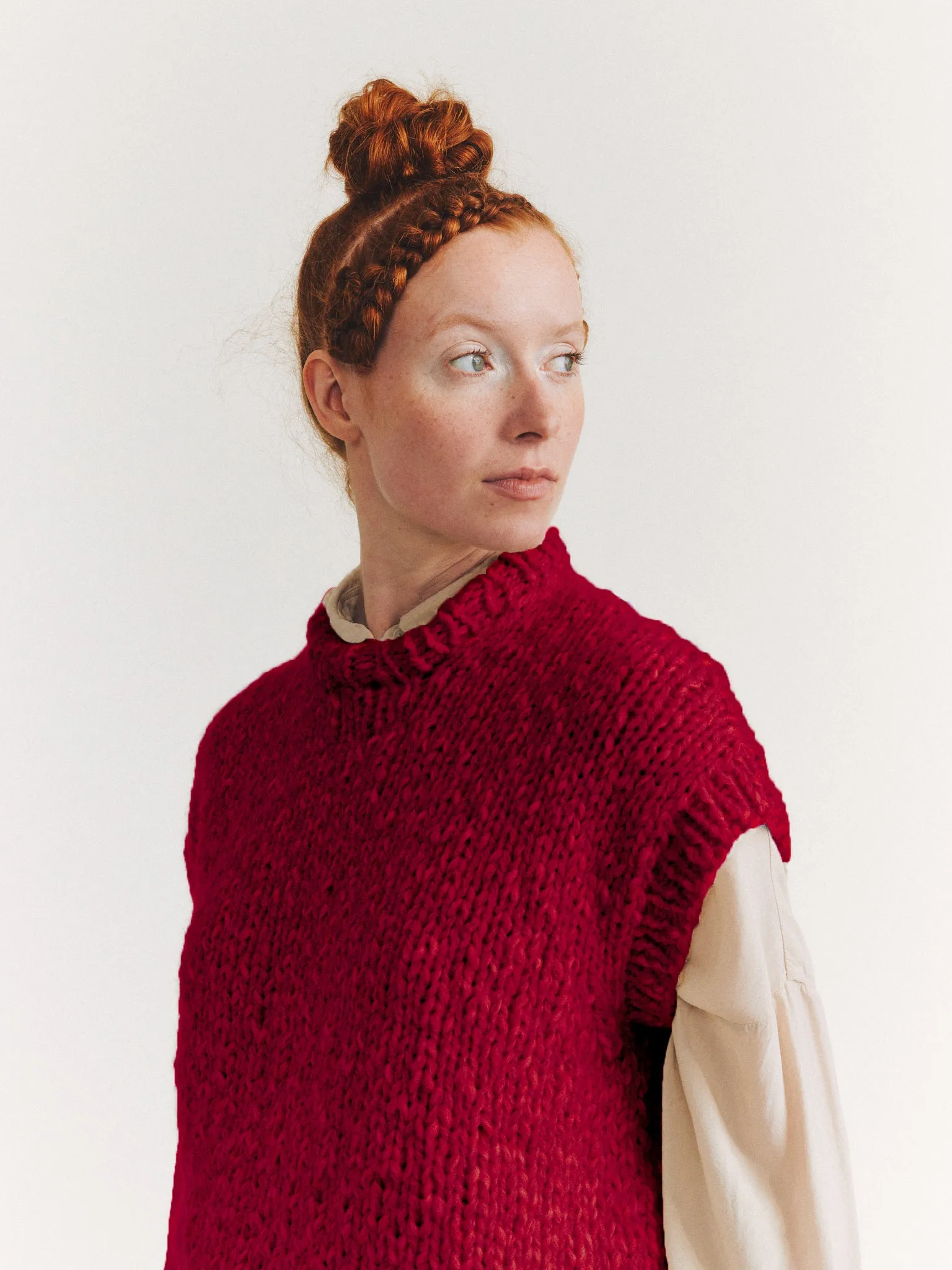 SLEEVELESS JUMPER - SOFTY MARLED - RED/RED sold by Casey Casey product image thumbnail 2