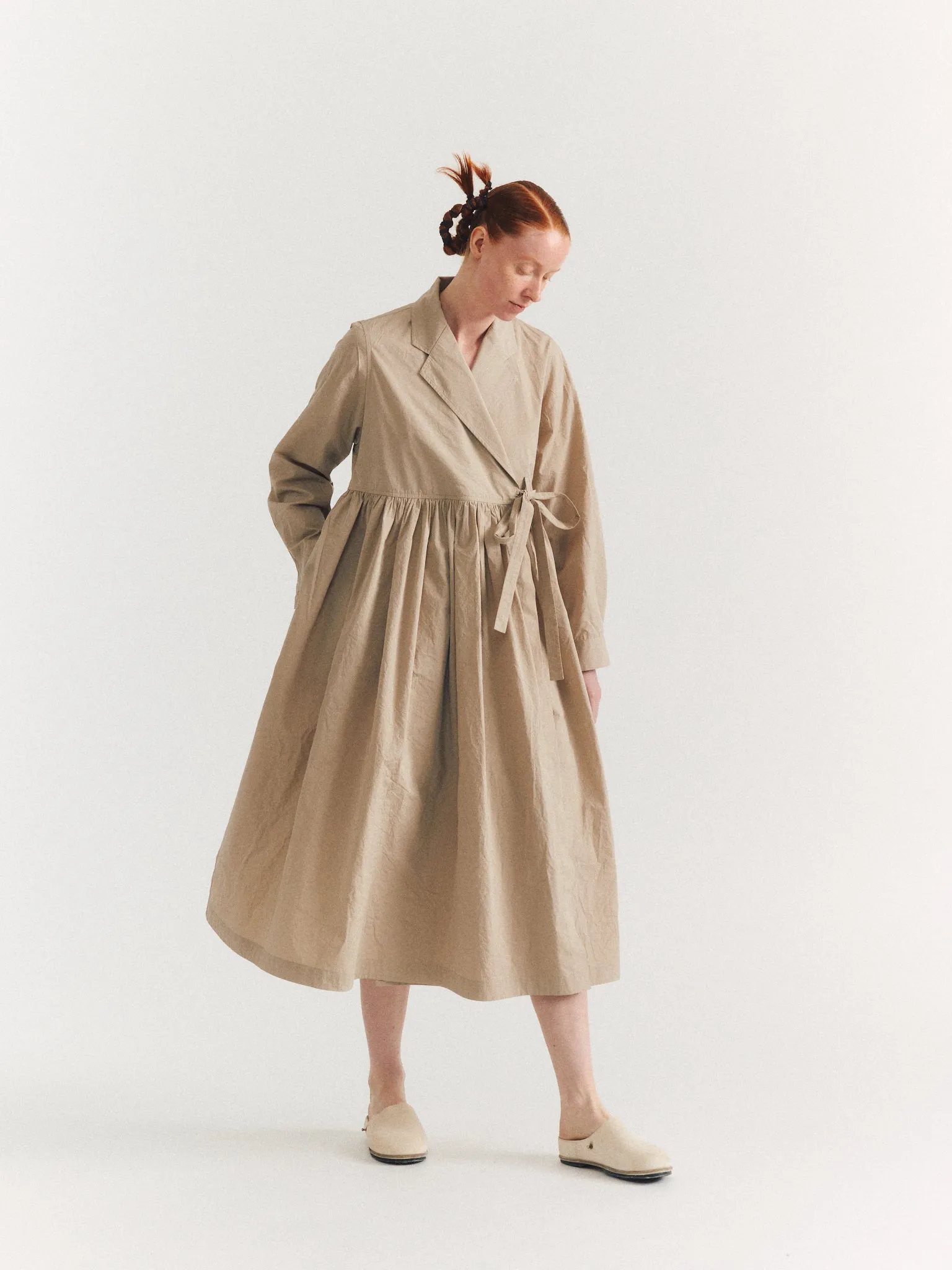 COLETTE DRESS - TAFFETA - MASTIC sold by Casey Casey