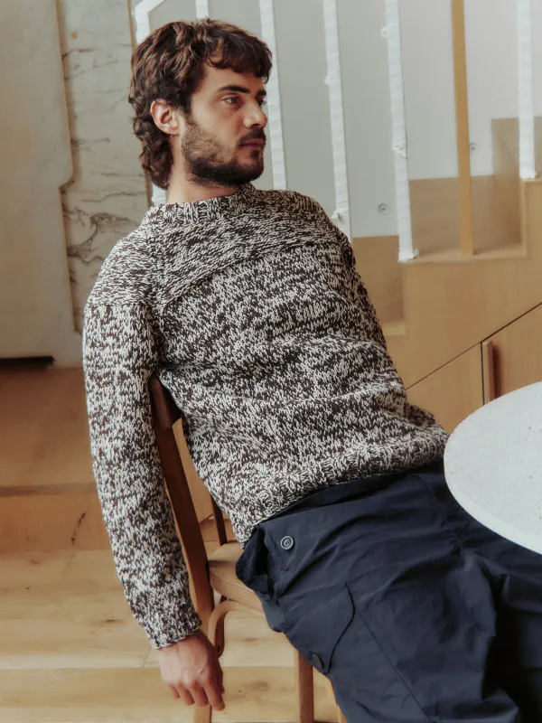 MIX STITCH JUMPER - BROWN/CHALK sold by Casey Casey Womens