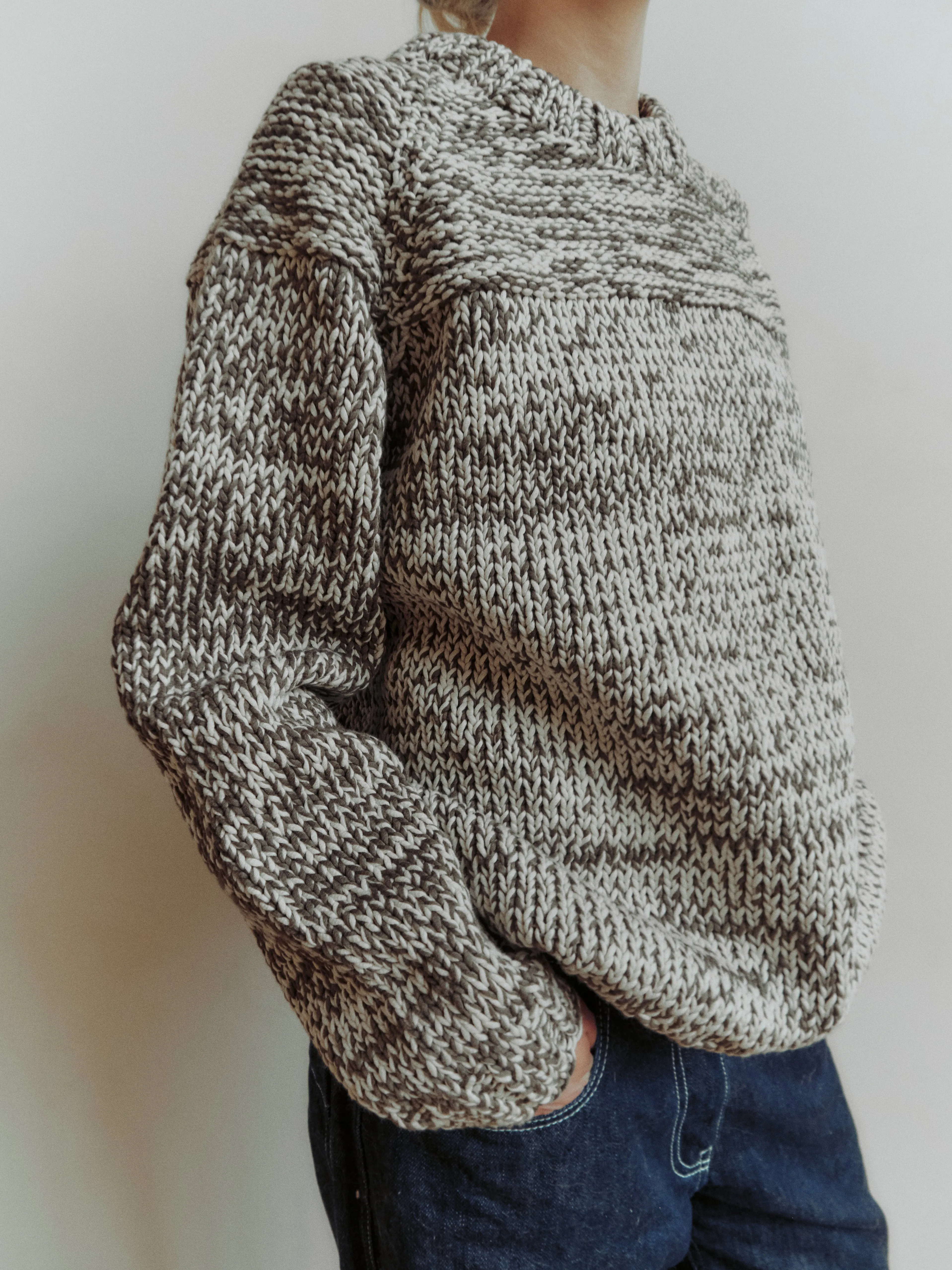 MIX STITCH JUMPER - KHAKI/CHALK sold by Casey Casey Womens product image thumbnail 2