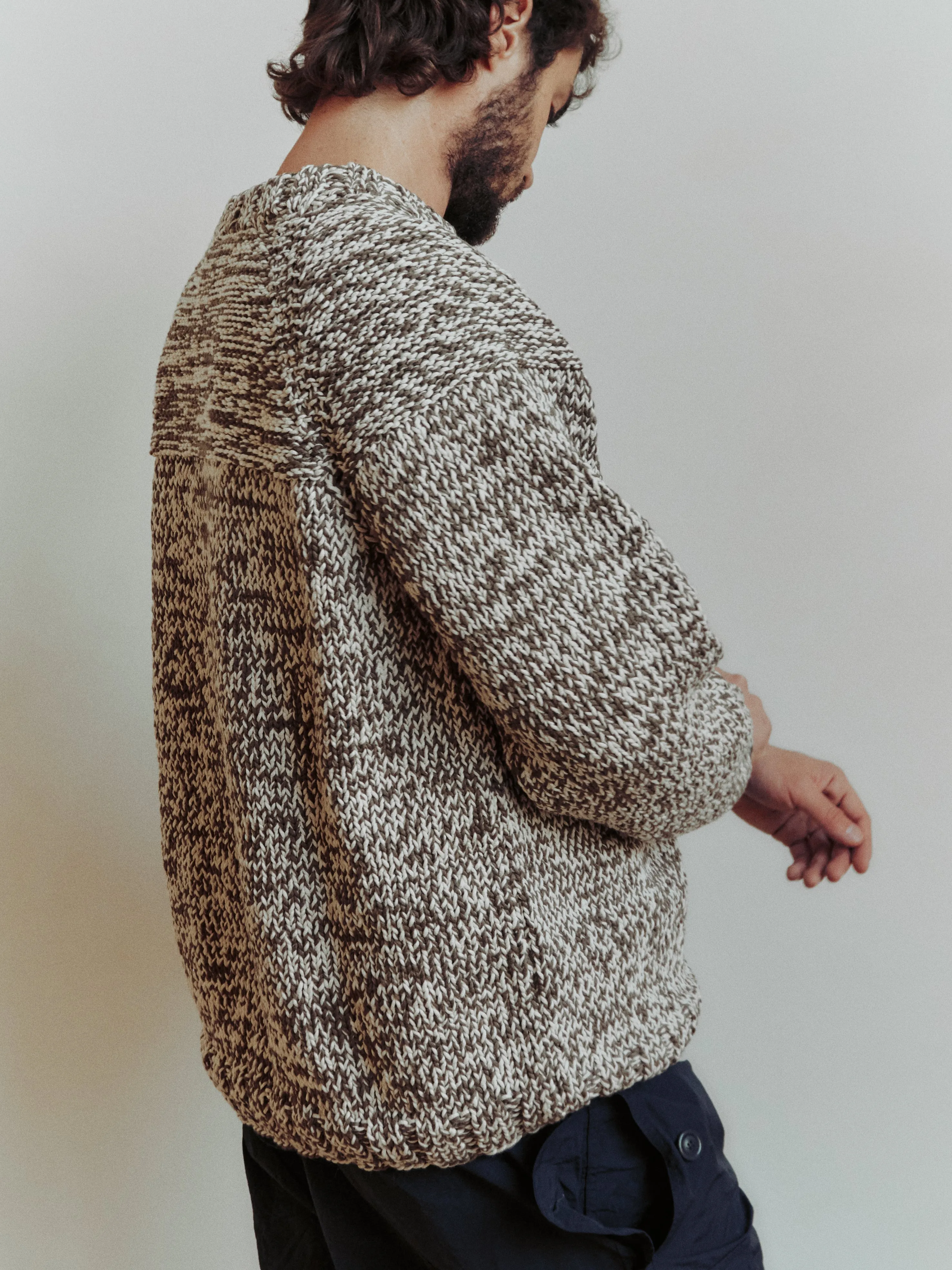 MIX STITCH JUMPER - KHAKI/CHALK sold by Casey Casey Womens product image thumbnail 3