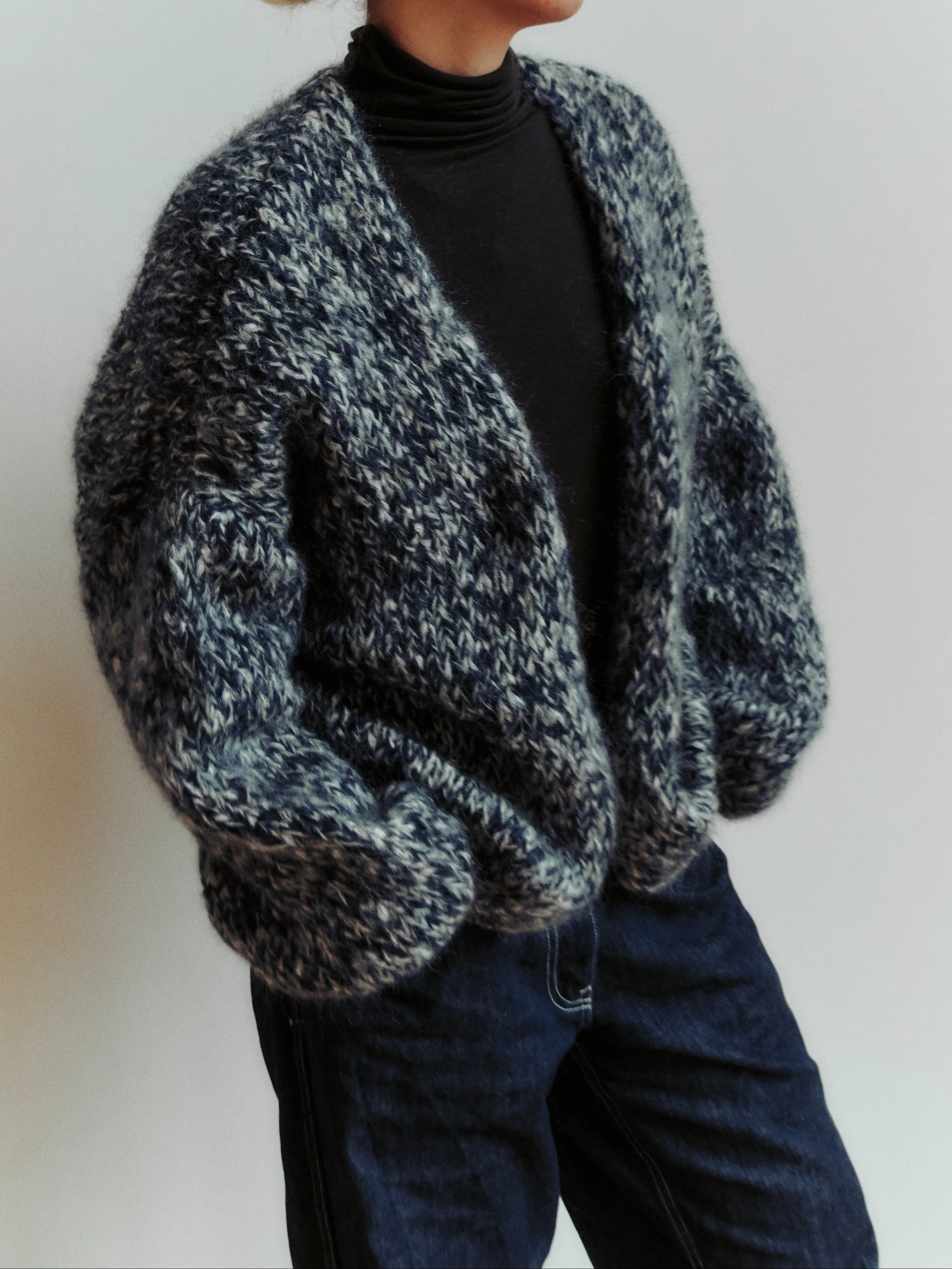 SHORT CARDIGAN - NAVY/PORCELAIN sold by Casey Casey product image thumbnail 4