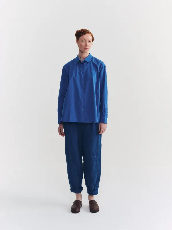 DRAYS TRAVAIL SHIRT - CHALK POPLIN - M BLUE made by Casey Casey