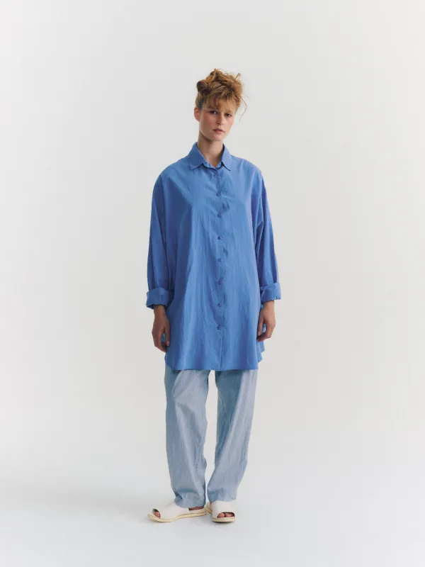 TIPPY SHIRT - CHALK POPLIN - L BLUE sold by Casey Casey Womens