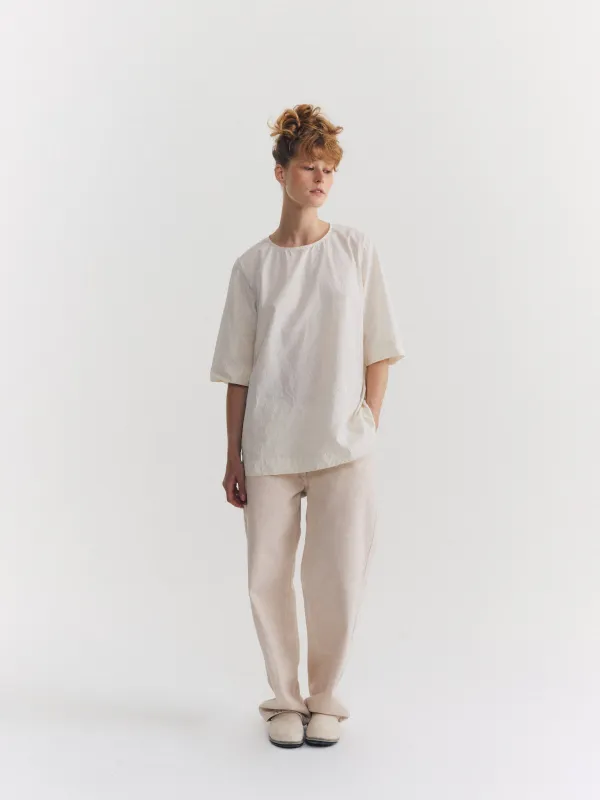 SIMPLE TOP - CHALK POPLIN - OFF WHITE sold by Casey Casey