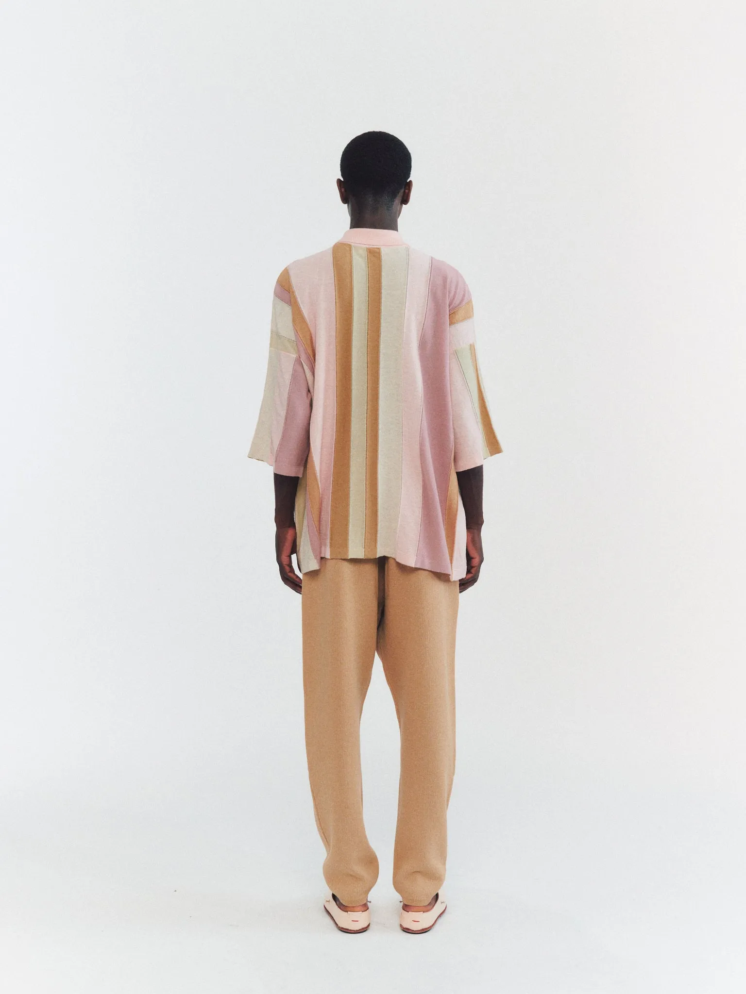 SHIRT - STRIPE PATCHWORK - PINK/BEIGE STRIPES sold by Casey Casey product image thumbnail 5