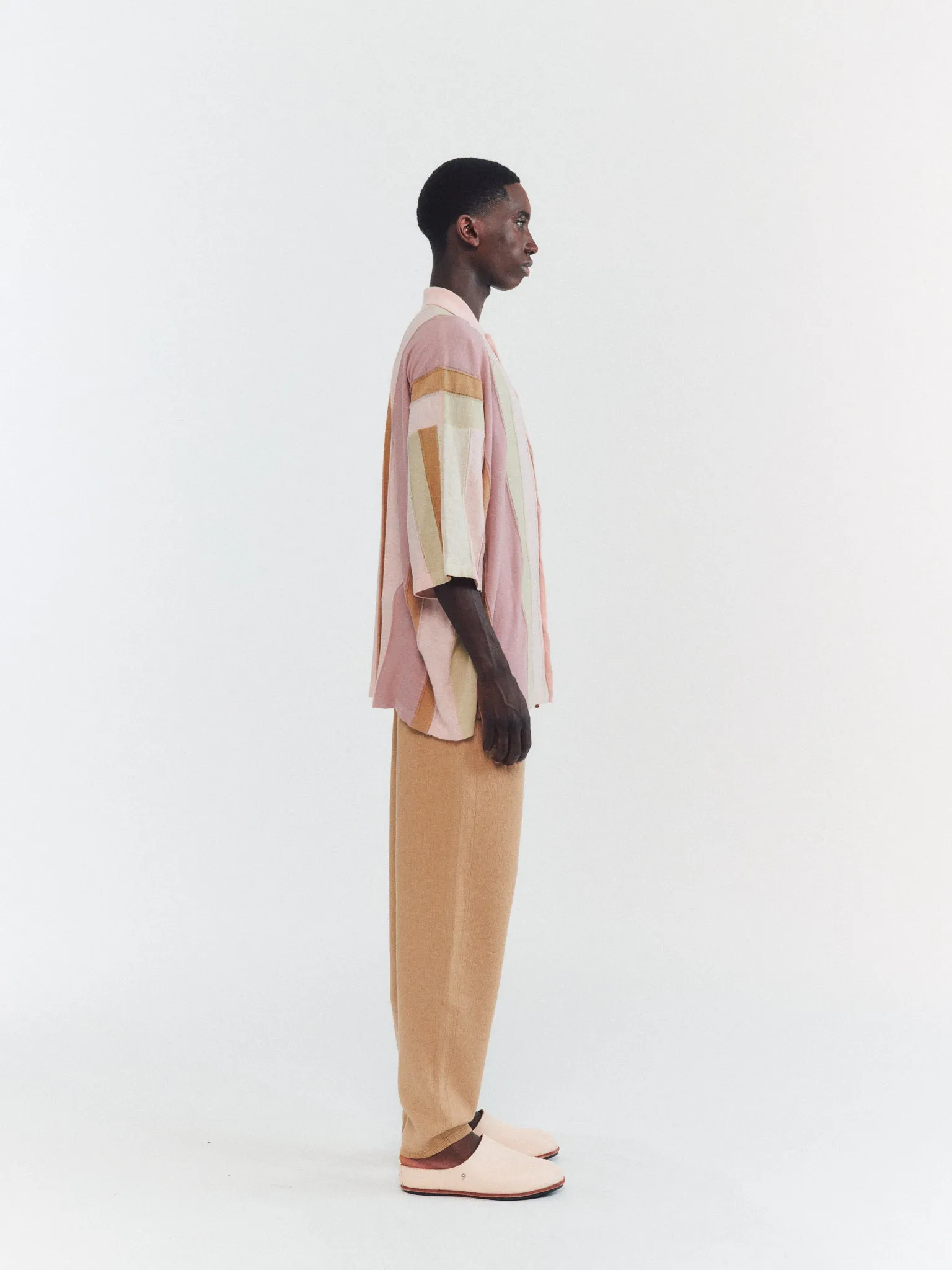 SHIRT - STRIPE PATCHWORK - PINK/BEIGE STRIPES sold by Casey Casey product image thumbnail 4