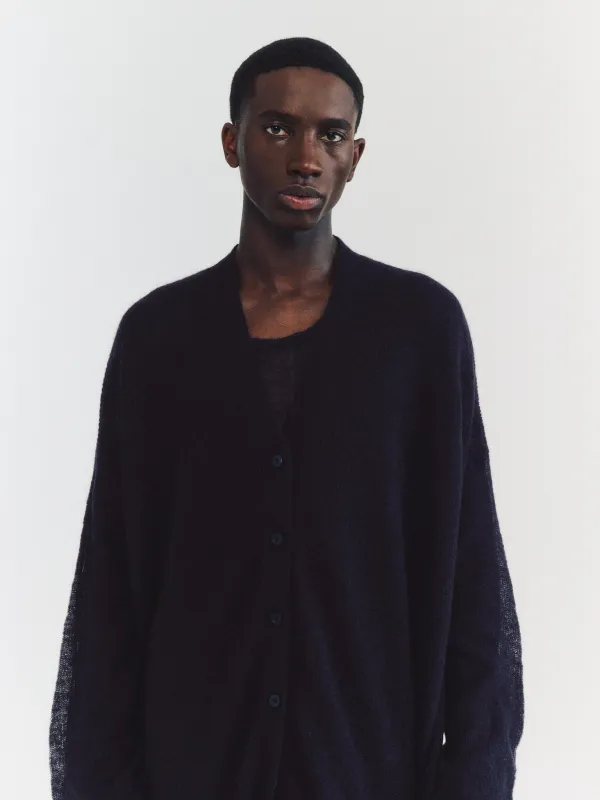 CARDIGAN - MOHAIR VOILE - NAVY sold by Casey Casey Womens