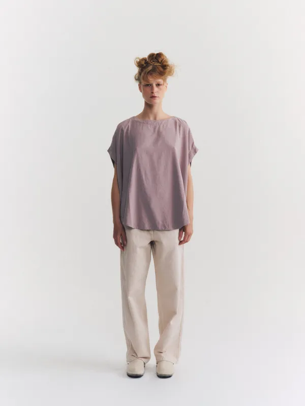 FRANCESCA TOP - SPUN SILK - DUSTY VIOLA sold by Casey Casey