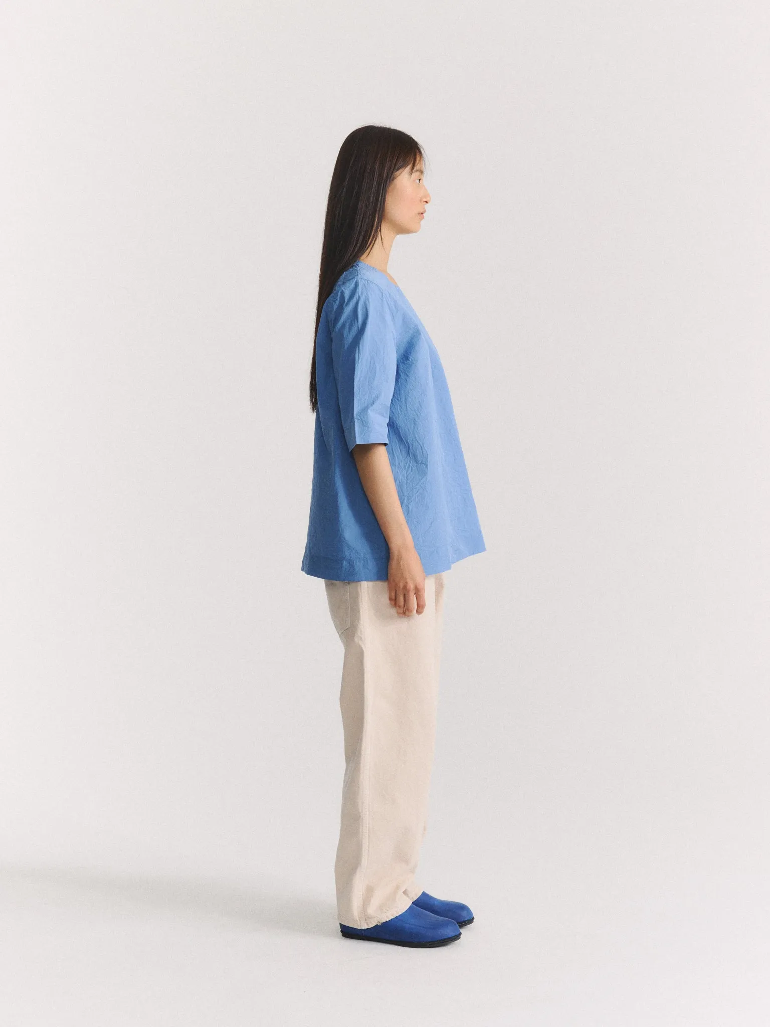 SIMPLE TOP - CHALK POPLIN - L BLUE sold by Casey Casey product image thumbnail 4