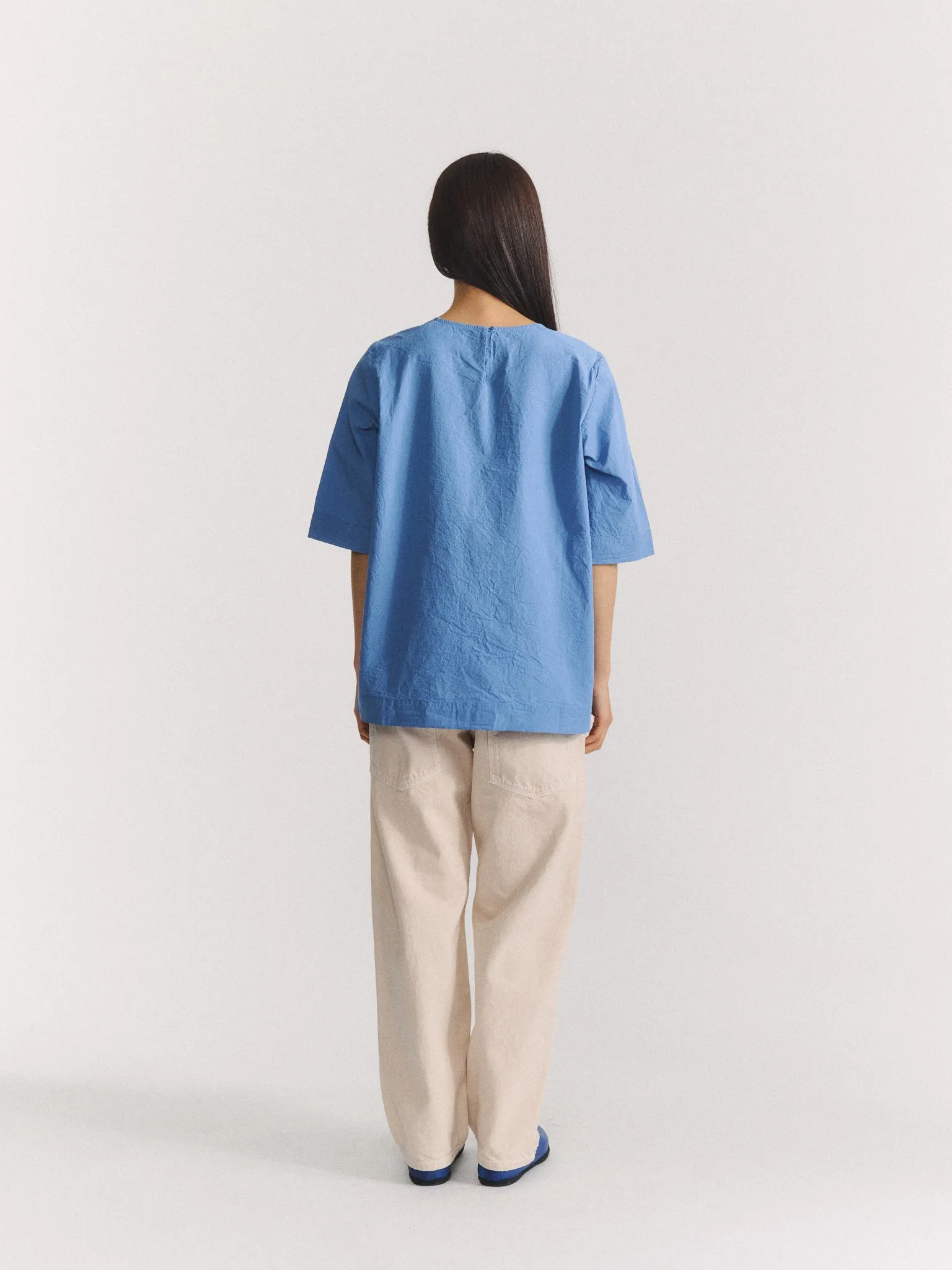 SIMPLE TOP - CHALK POPLIN - L BLUE sold by Casey Casey product image thumbnail 5