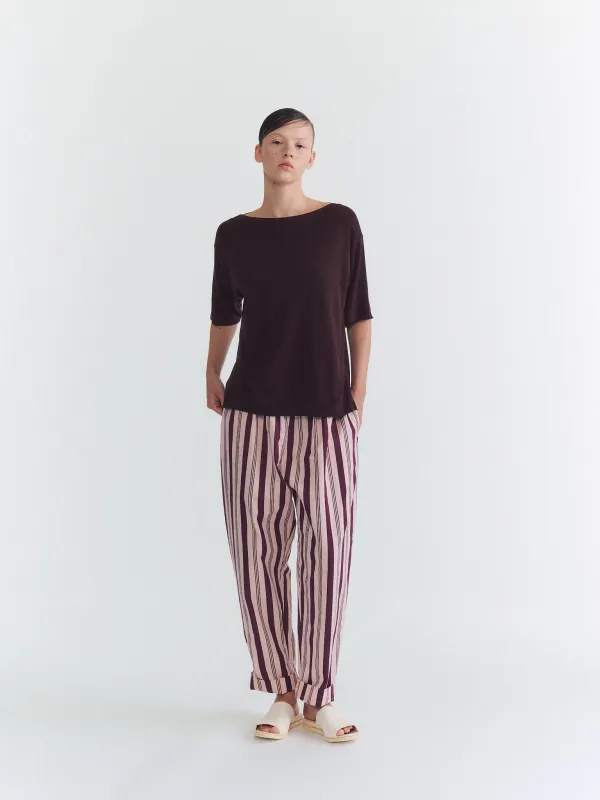ISA FINE KNIT TOP - JERSEY CREPE - AUBURN made by Casey Casey