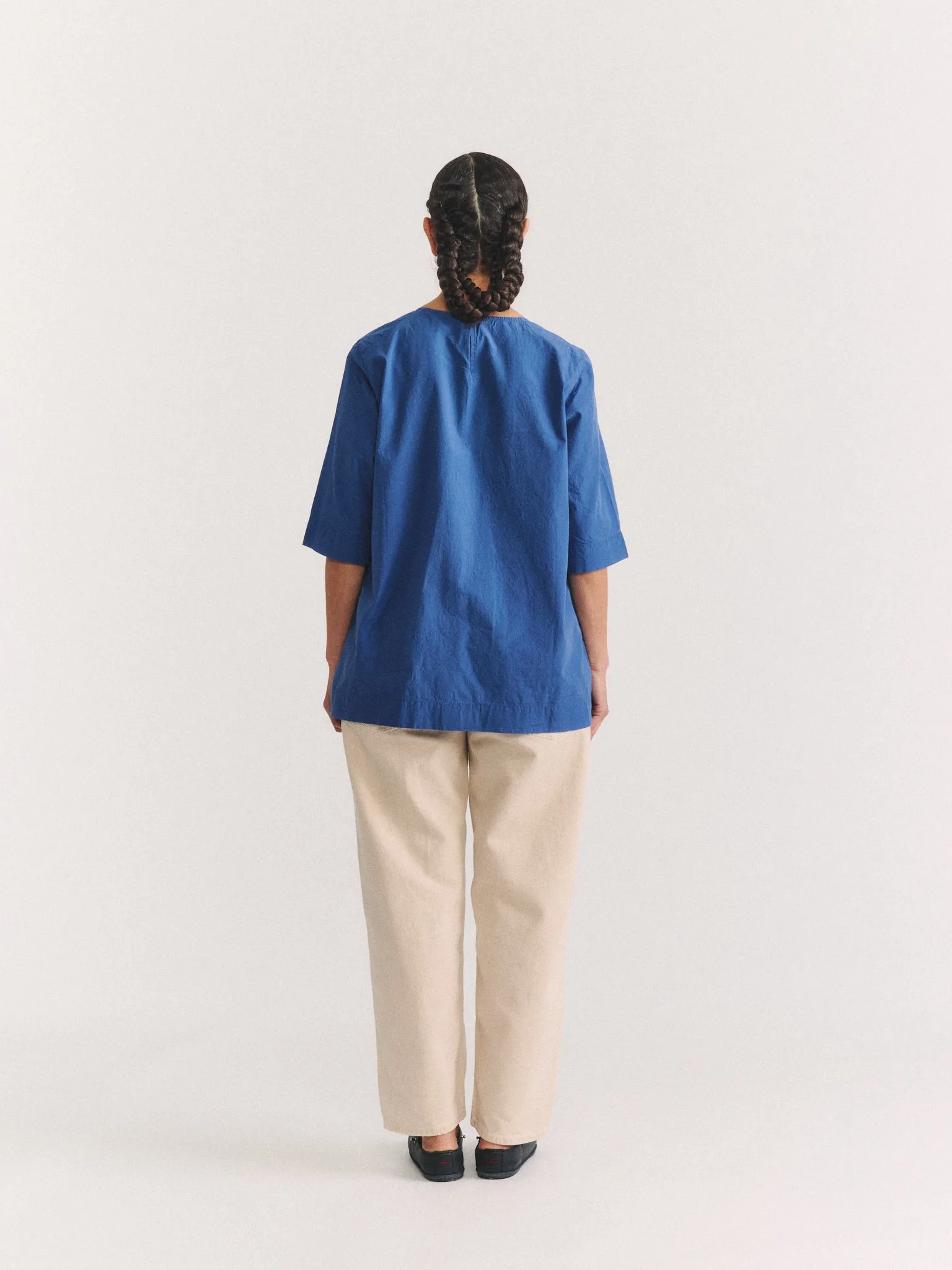 SIMPLE TOP - CHALK POPLIN - M BLUE sold by Casey Casey product image thumbnail 5