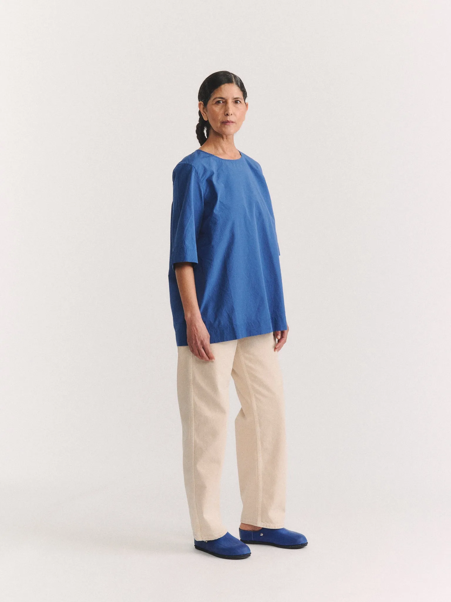 SIMPLE TOP - CHALK POPLIN - M BLUE sold by Casey Casey product image thumbnail 3