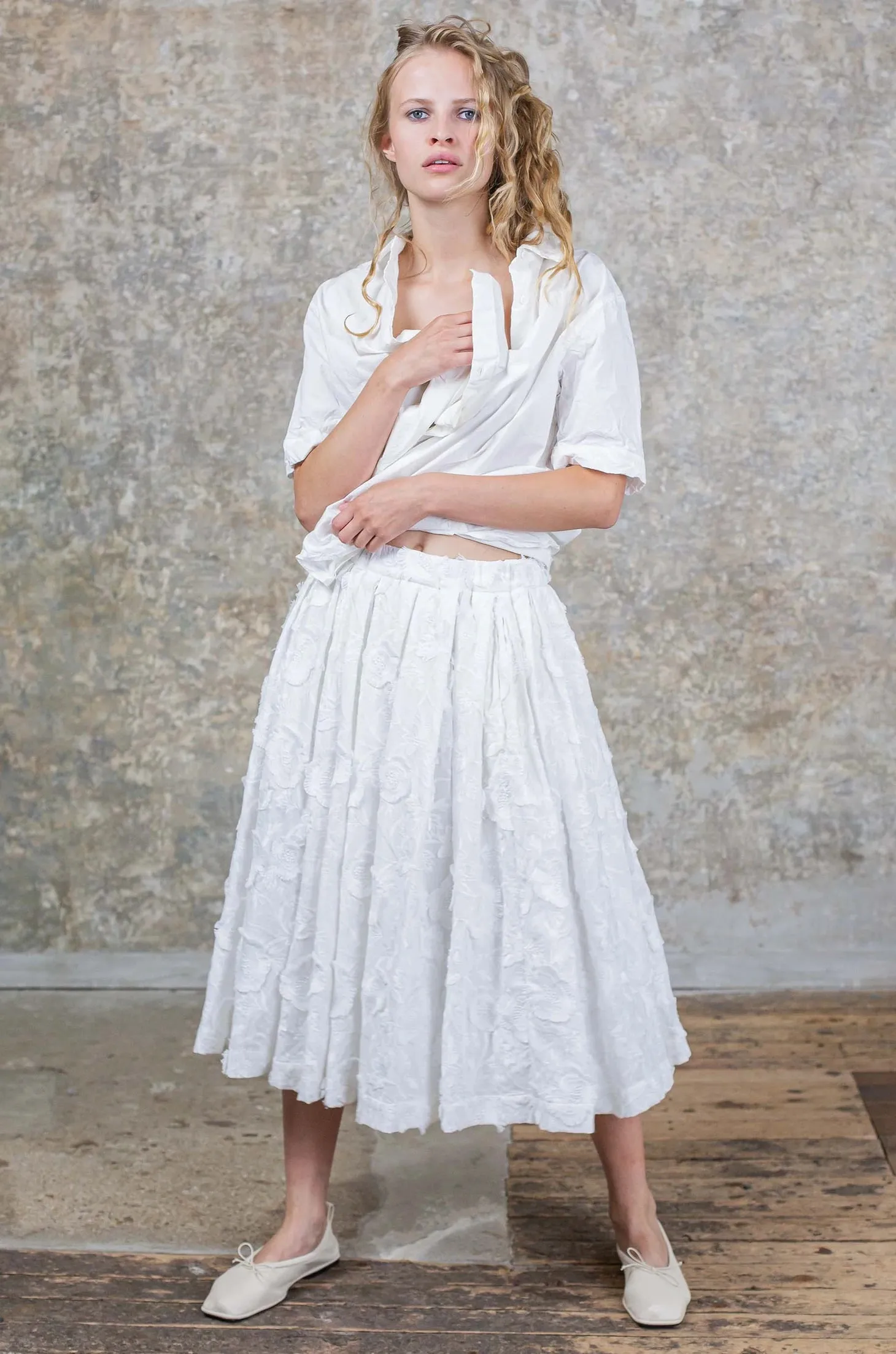 DOUBLE RIDEAUX SKIRT - STIB - OFF WHITE sold by Casey Casey