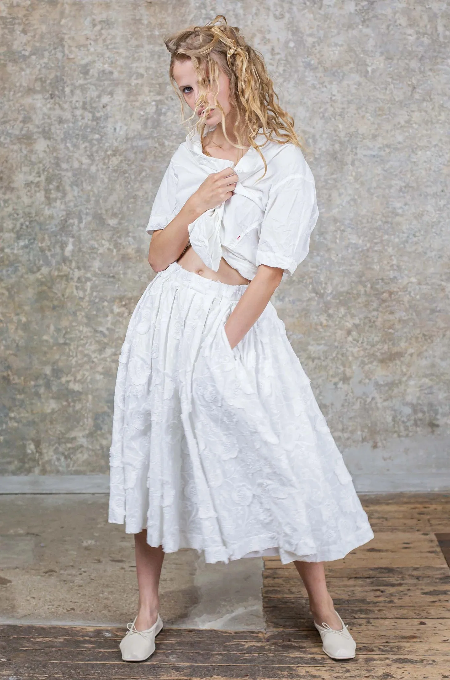 DOUBLE RIDEAUX SKIRT - STIB - OFF WHITE sold by Casey Casey product image thumbnail 3