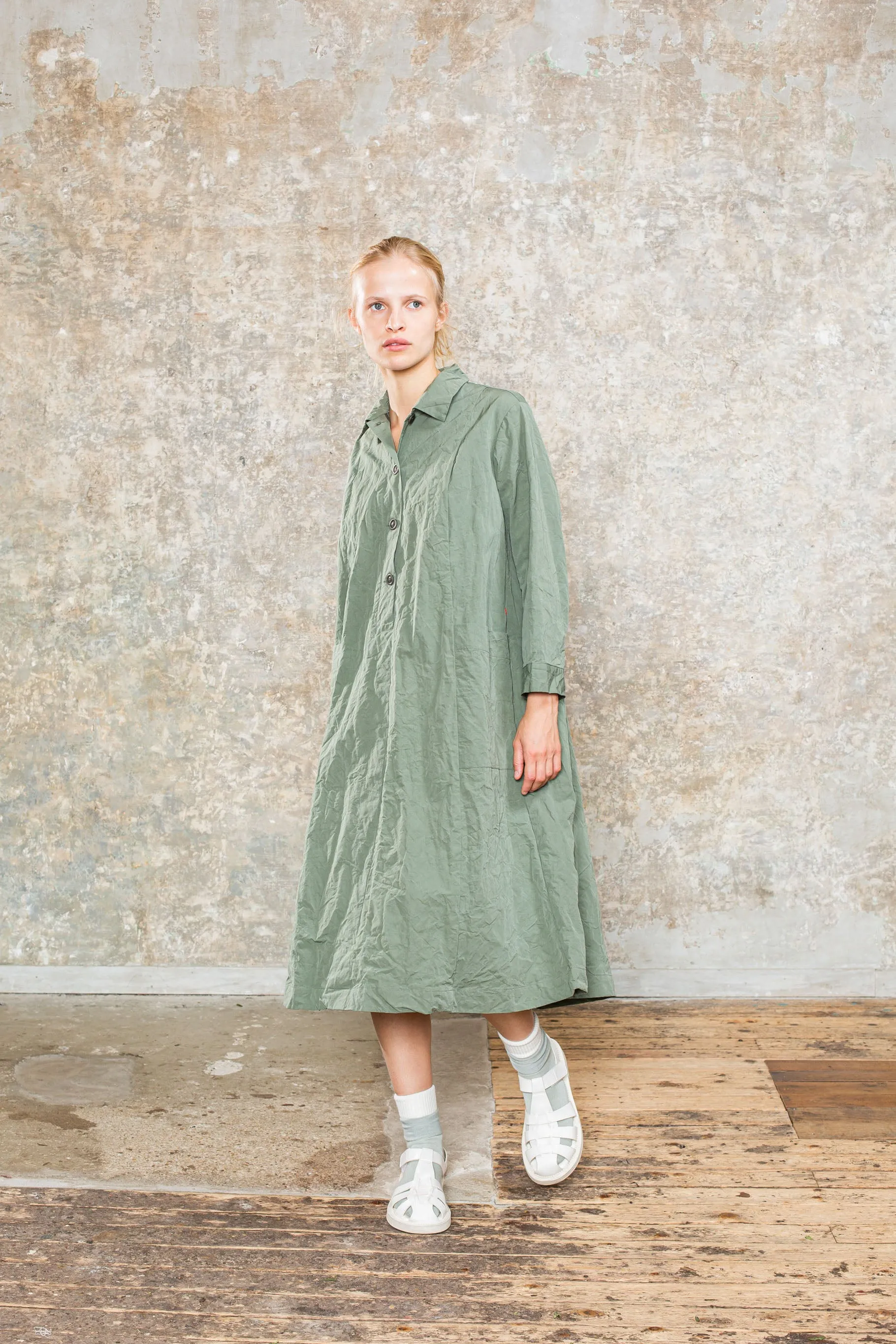 MOPED DRESS - TOUGH COT - LICHEN sold by Casey Casey