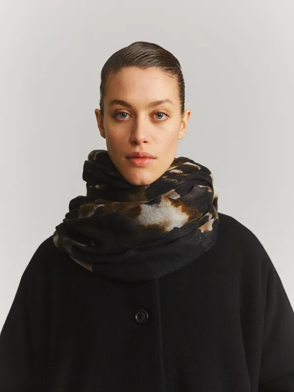 CASH SQUARE SCARF - CASHBLOTCH - KHAKI made by Casey Casey