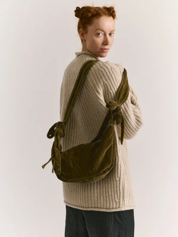 BANANA BAG - L VELVET - BEIGE made by Casey Casey