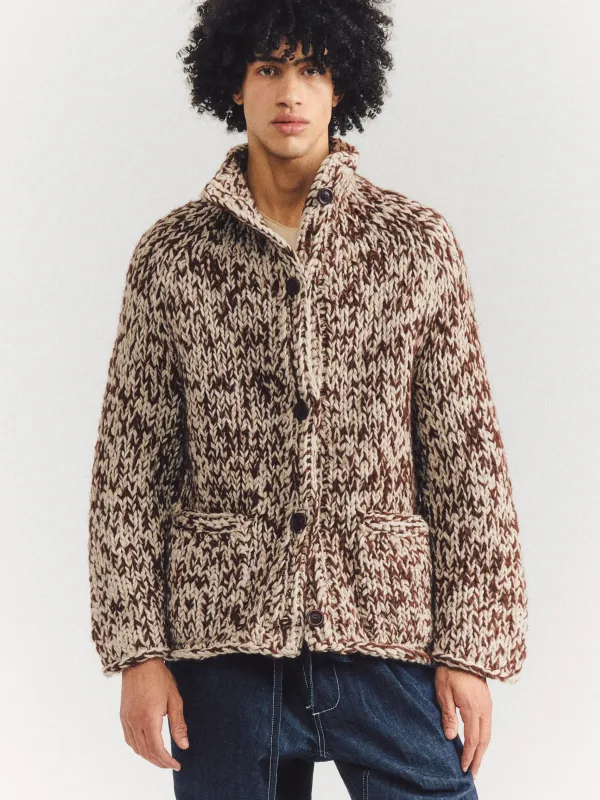 CARDIGAN - WOALP - BROWN made by Casey Casey