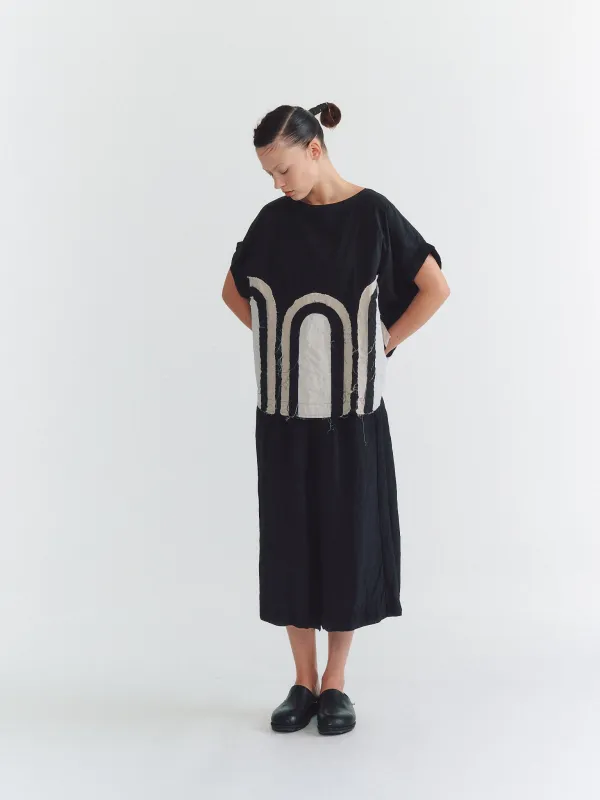 ARCH TOP - MIXED FABRICS - BLACK made by Casey Casey