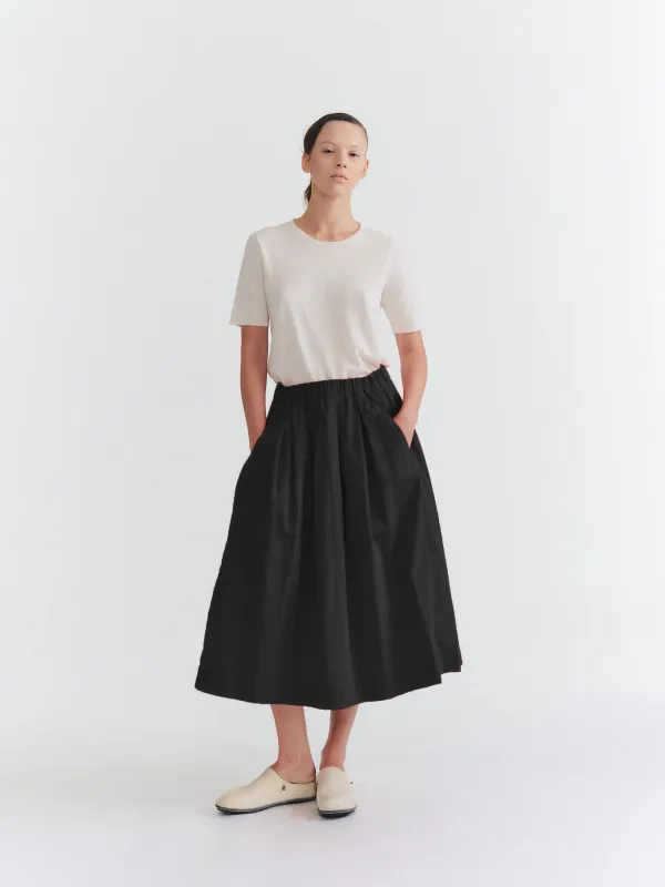 SIMPLE RIDEAUX SKIRT - L COT - BLACK made by Casey Casey