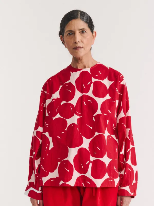 BIGGY TOP - COT POP PRINT - RED PRINT made by Casey Casey