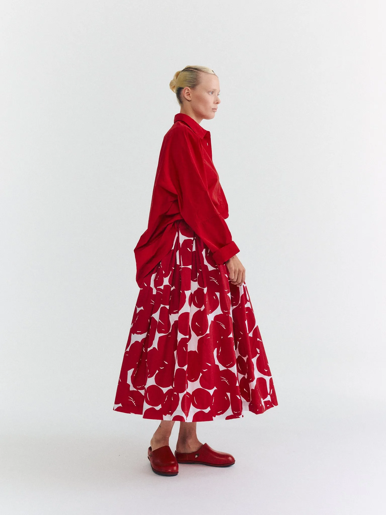 DOUBLE RIDEAUX SKIRT - COT POP PRINT - RED PRINT sold by Casey Casey