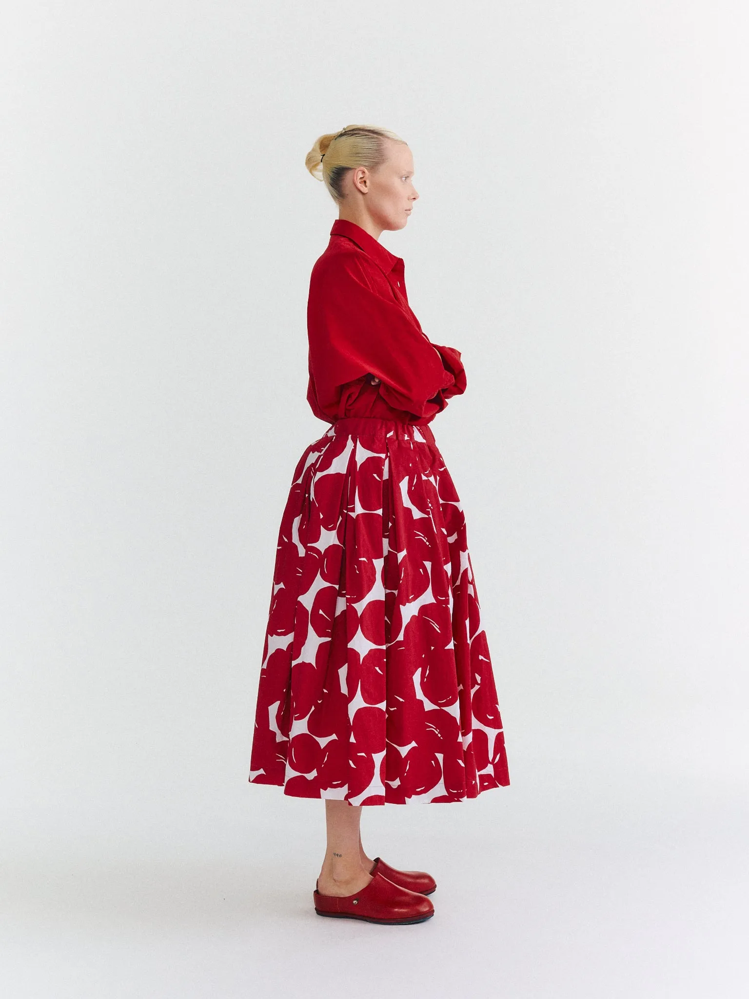 DOUBLE RIDEAUX SKIRT - COT POP PRINT - RED PRINT sold by Casey Casey product image thumbnail 4