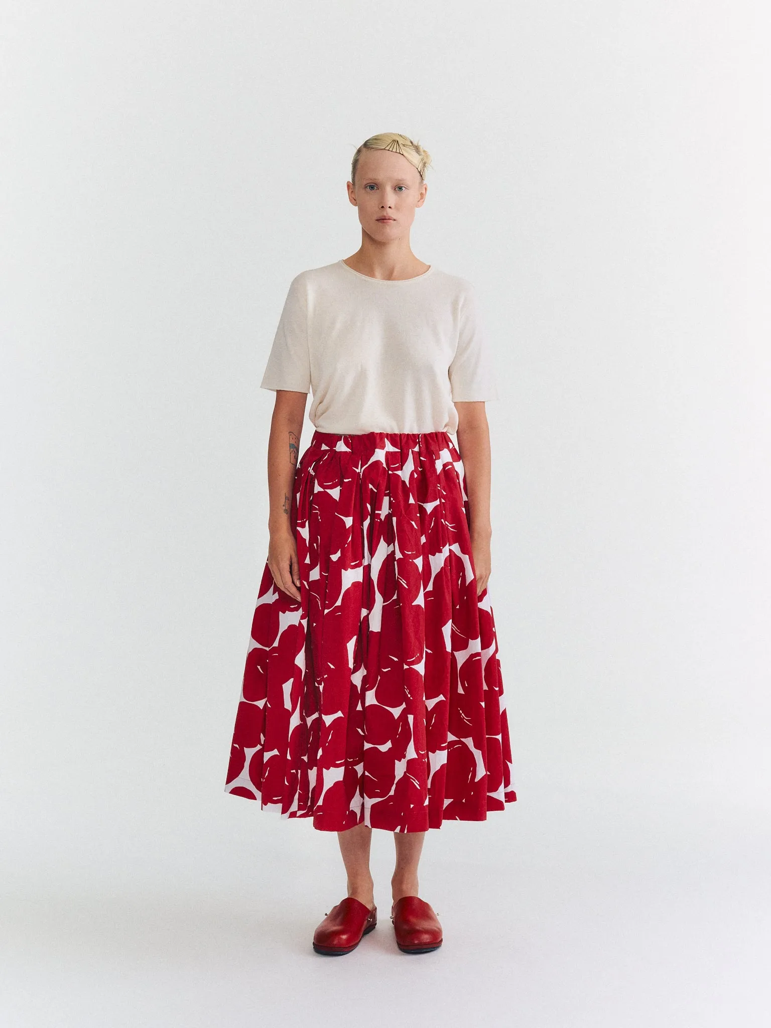 DOUBLE RIDEAUX SKIRT - COT POP PRINT - RED PRINT sold by Casey Casey product image thumbnail 2