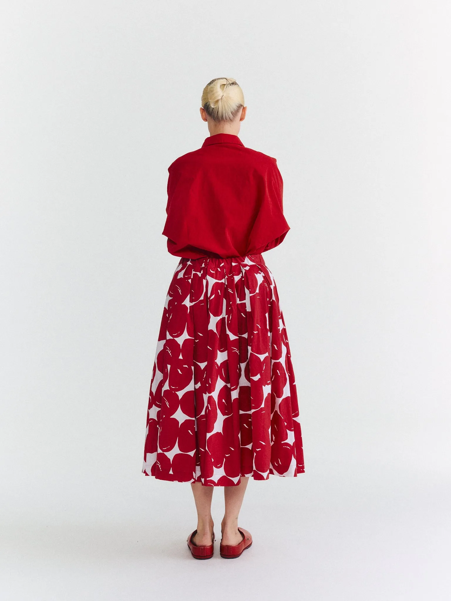 DOUBLE RIDEAUX SKIRT - COT POP PRINT - RED PRINT sold by Casey Casey product image thumbnail 3