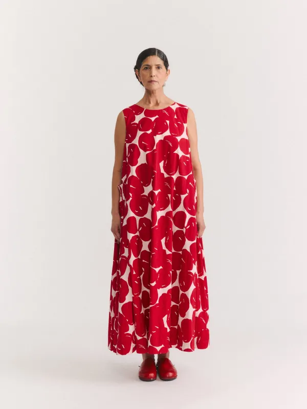 VANNES DRESS - COT POP PRINT - RED PRINT made by Casey Casey