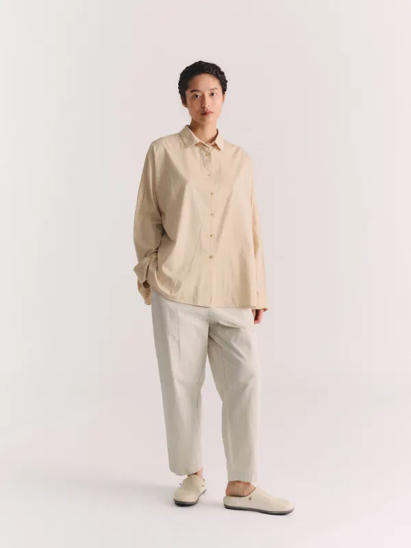 WAGA LS SHIRT - PAPER SAT - LIGHT BEIGE made by Casey Casey