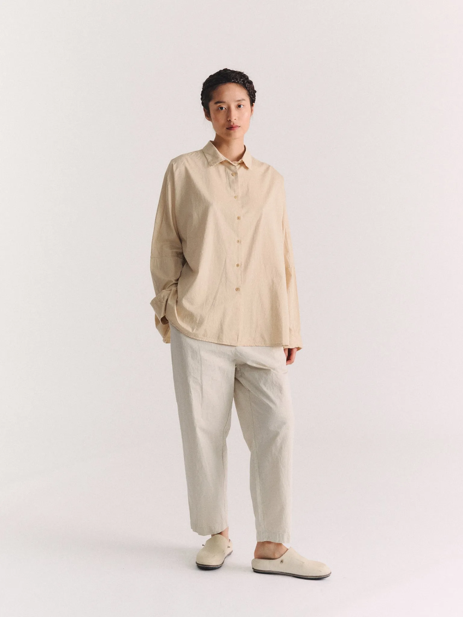 WAGA LS SHIRT - PAPER SAT - LIGHT BEIGE sold by Casey Casey
