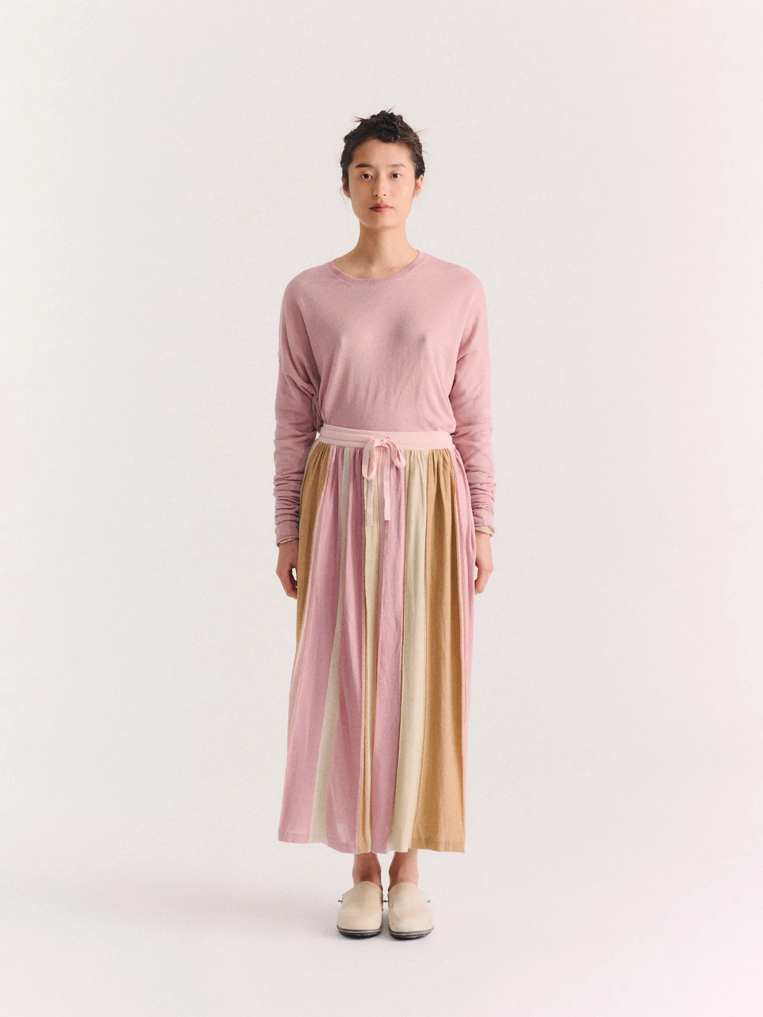 SKIRT - STRIPE PATCHWORK - PINK/BEIGE STRIPES sold by Casey Casey product image thumbnail 2