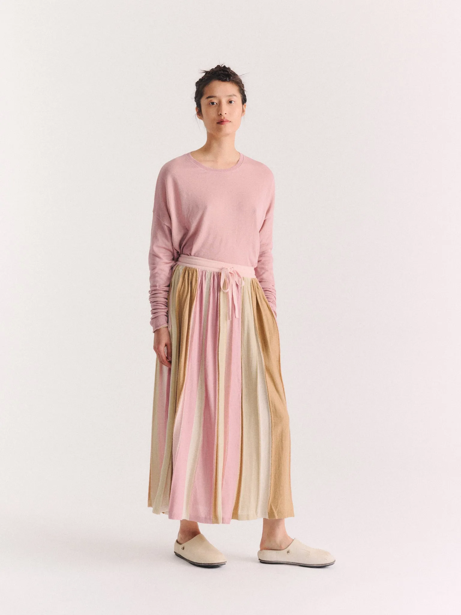 SKIRT - STRIPE PATCHWORK - PINK/BEIGE STRIPES sold by Casey Casey product image thumbnail 5
