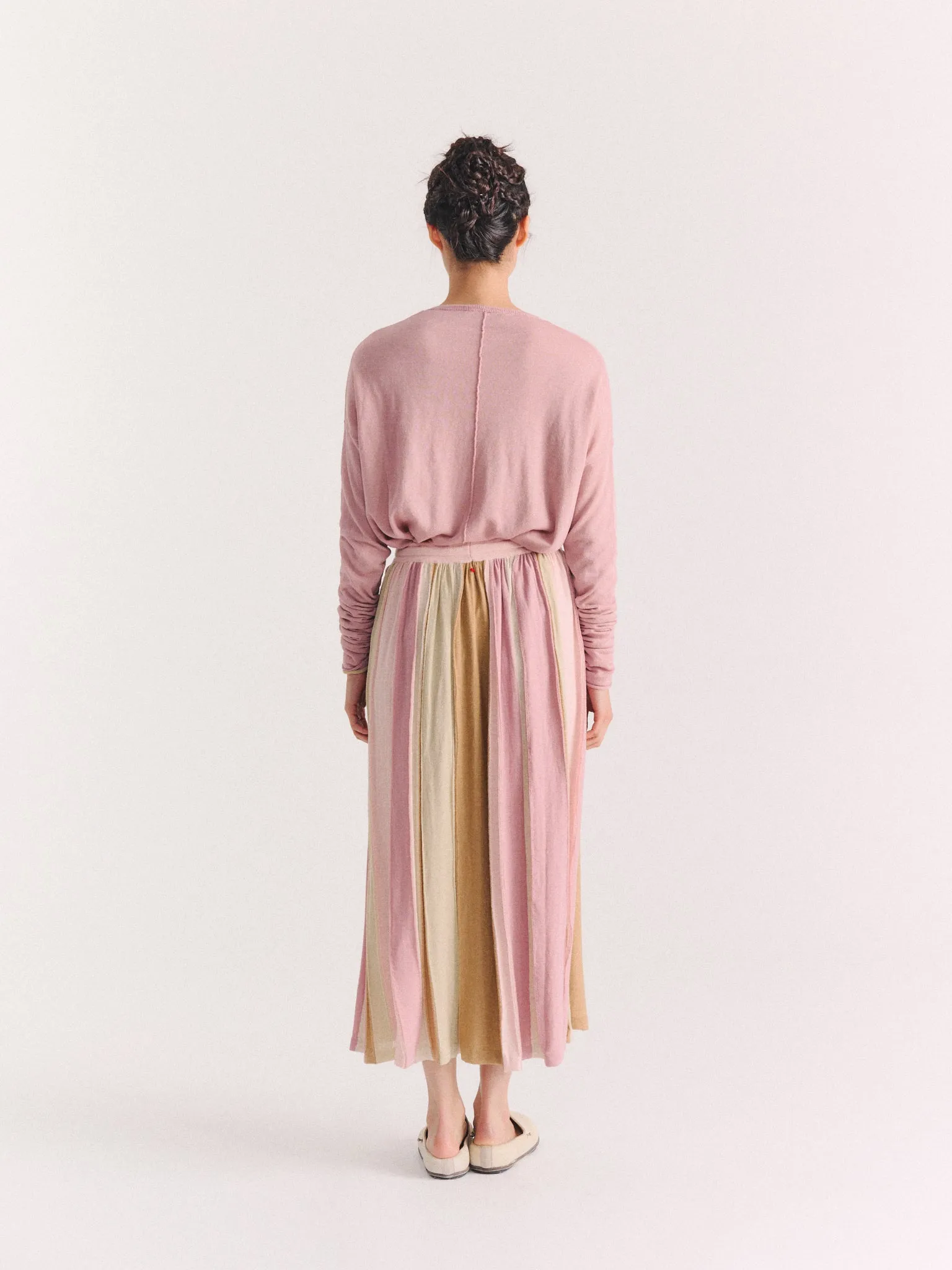 SKIRT - STRIPE PATCHWORK - PINK/BEIGE STRIPES sold by Casey Casey product image thumbnail 4