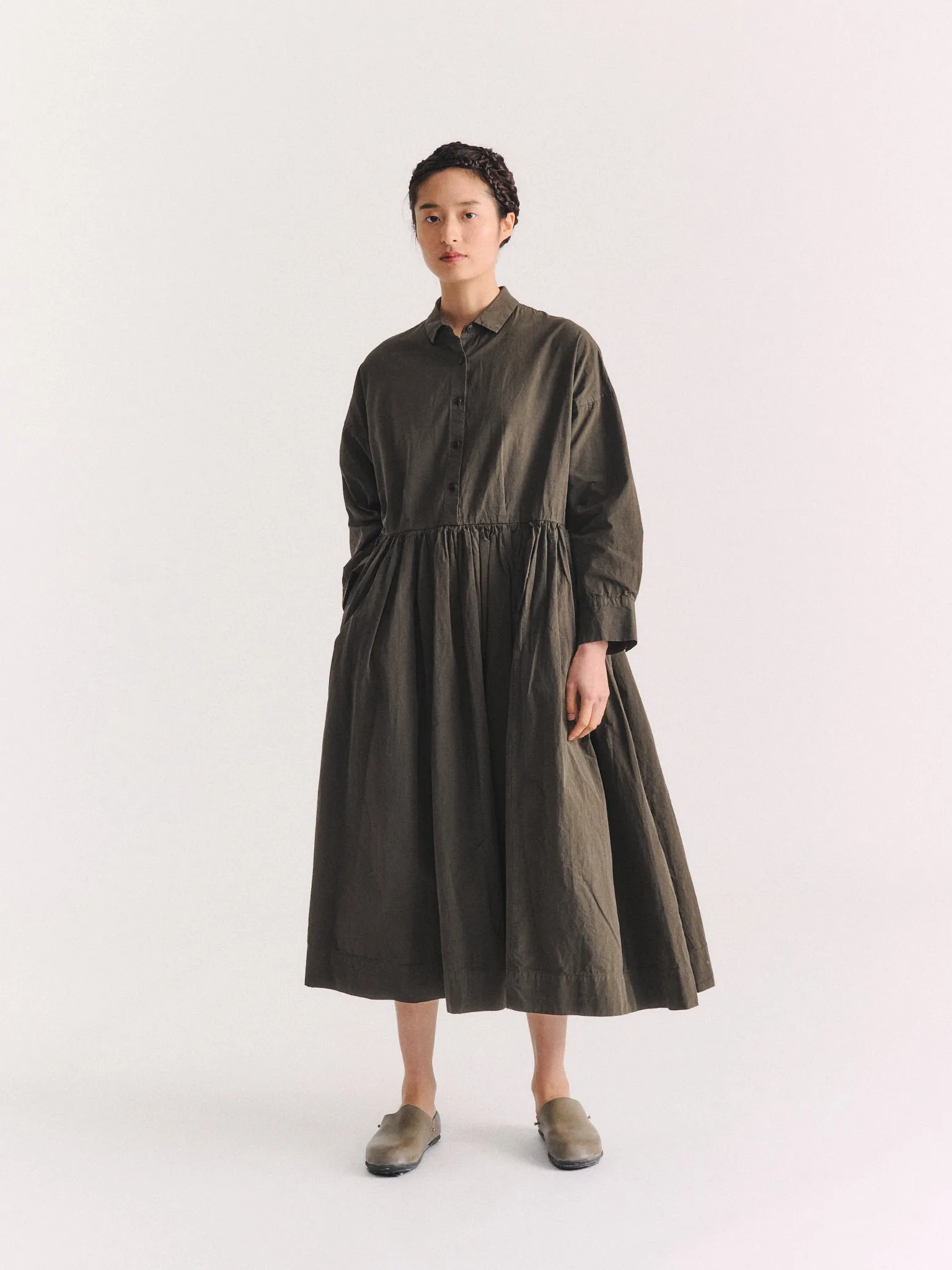 STEPHANIE DRESS - PAPER COT - DARK KHAKI sold by Casey Casey product image thumbnail 4