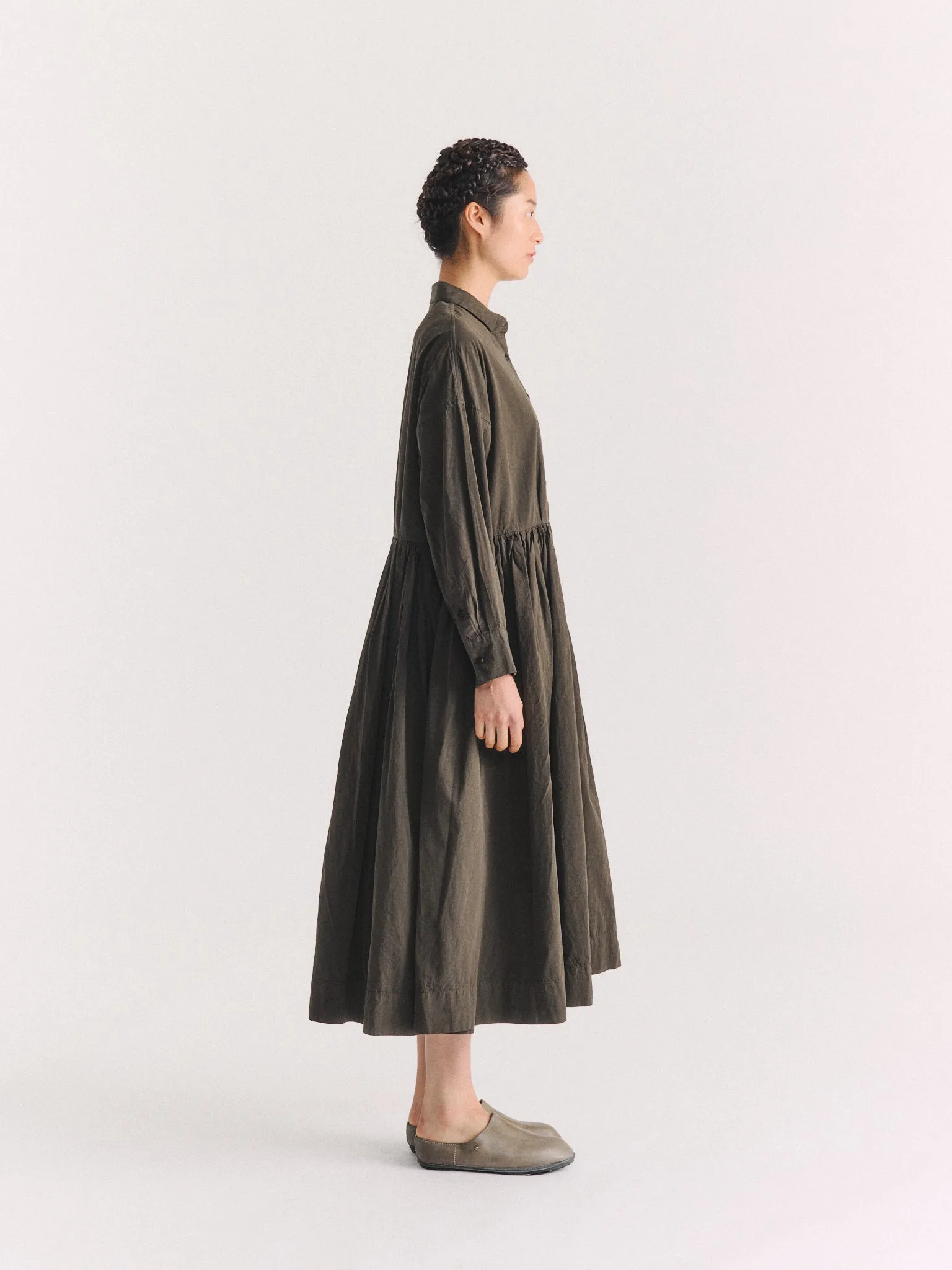 STEPHANIE DRESS - PAPER COT - DARK KHAKI sold by Casey Casey product image thumbnail 5