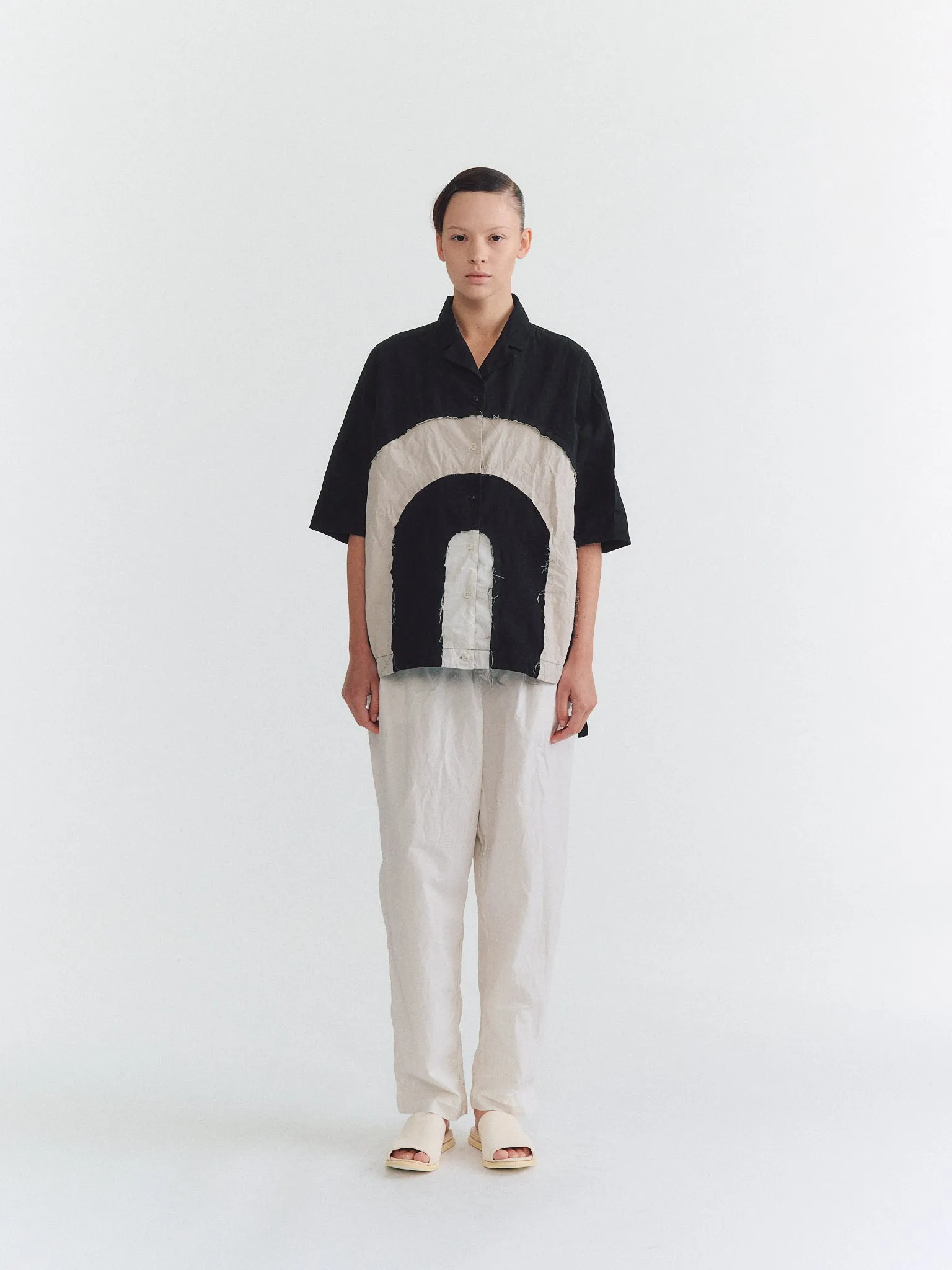 ARCH SHIRT - MIXED FARBICS - BLACK sold by Casey Casey product image thumbnail 2