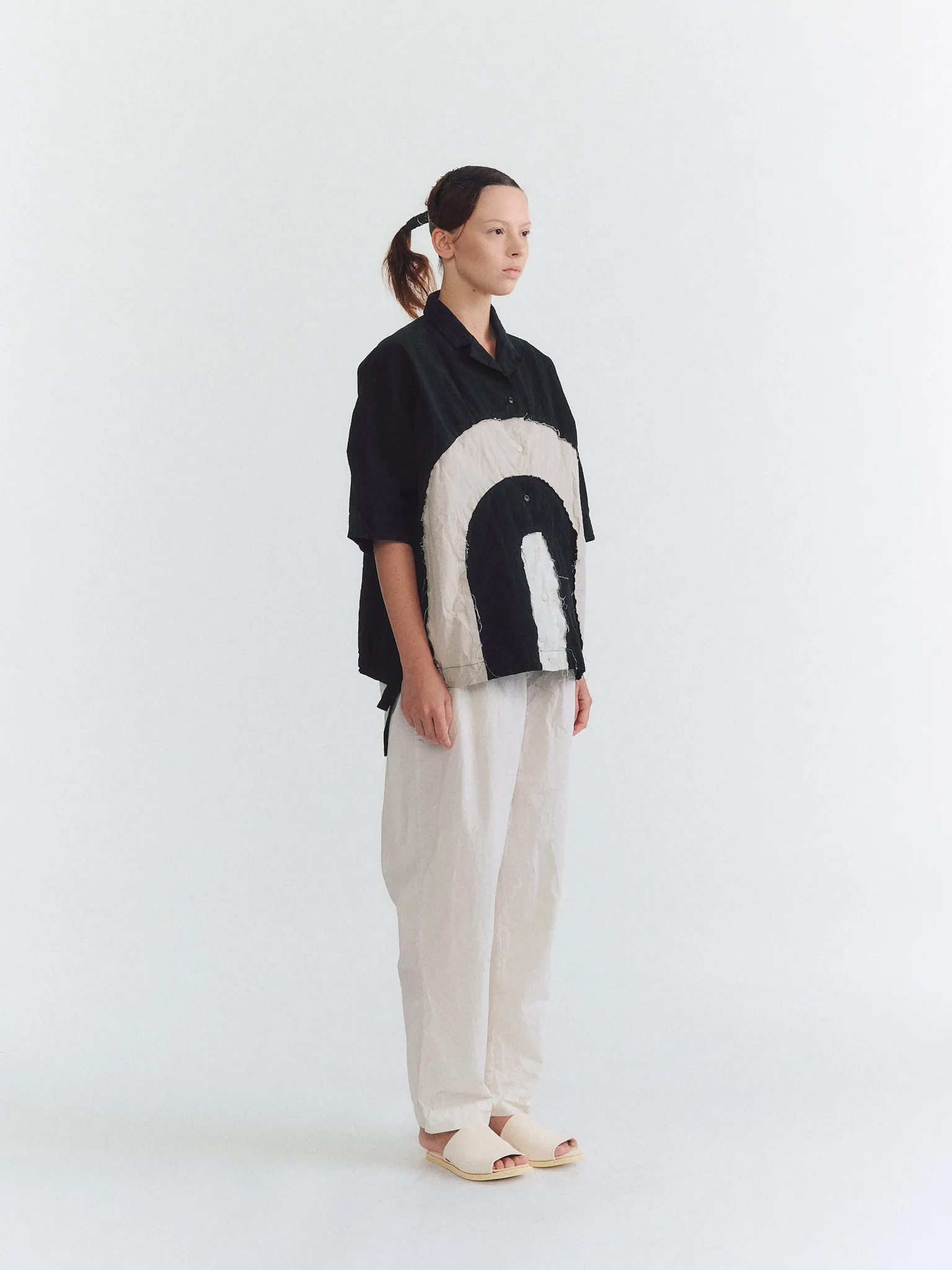 ARCH SHIRT - MIXED FARBICS - BLACK sold by Casey Casey product image thumbnail 3